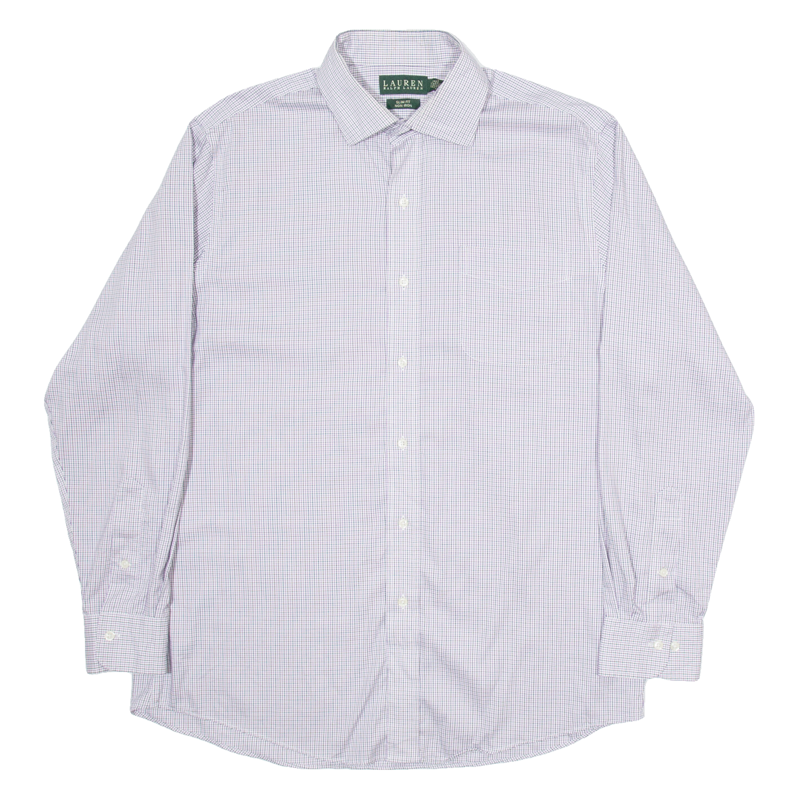 LAUREN RALPH LAUREN Slim Fit Womens Shirt Grey Check Long Sleeve L Refurbished - N/A refurbished available on Cerqular