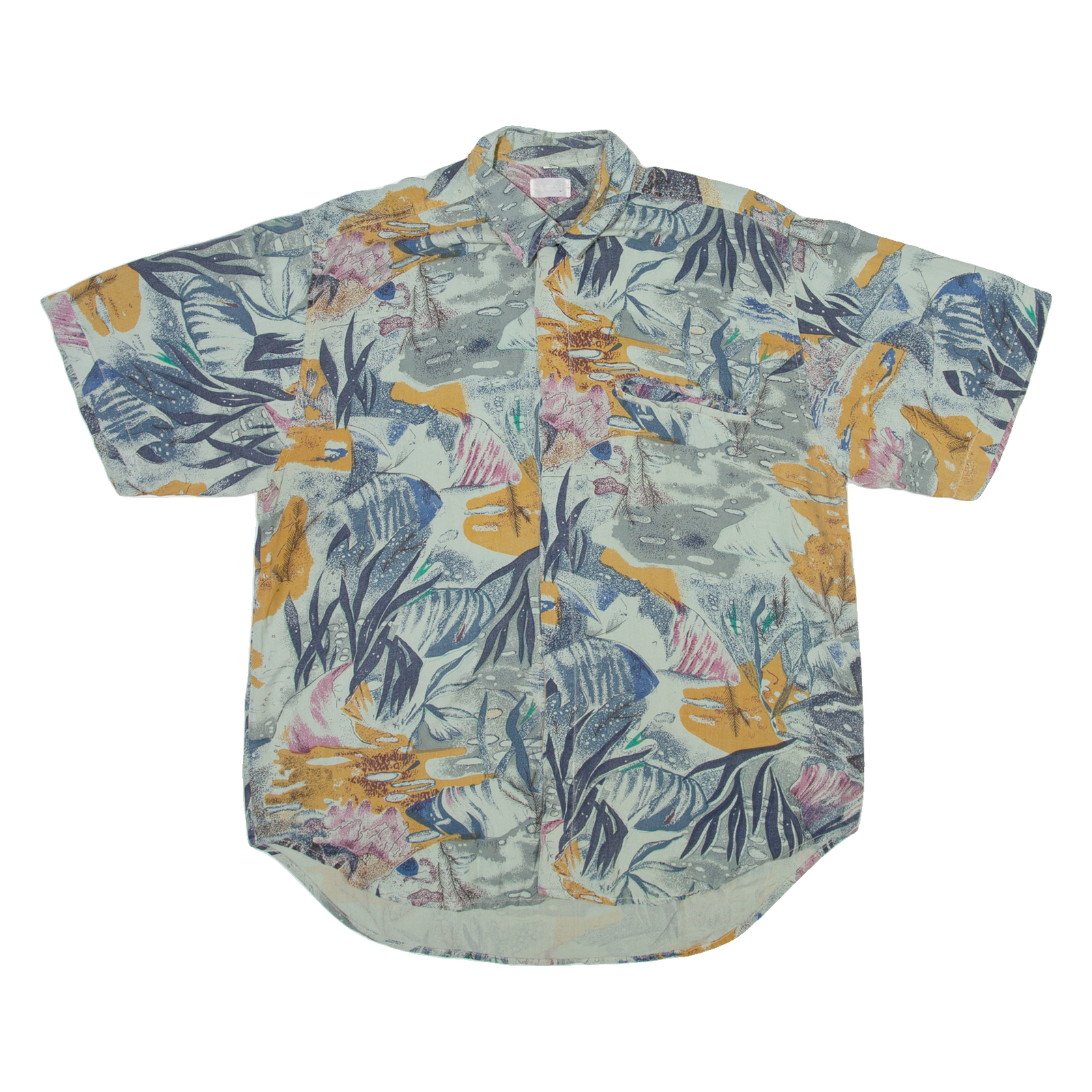 Mens Hawaiian Shirt Green Floral L Refurbished - N/A refurbished available on Cerqular