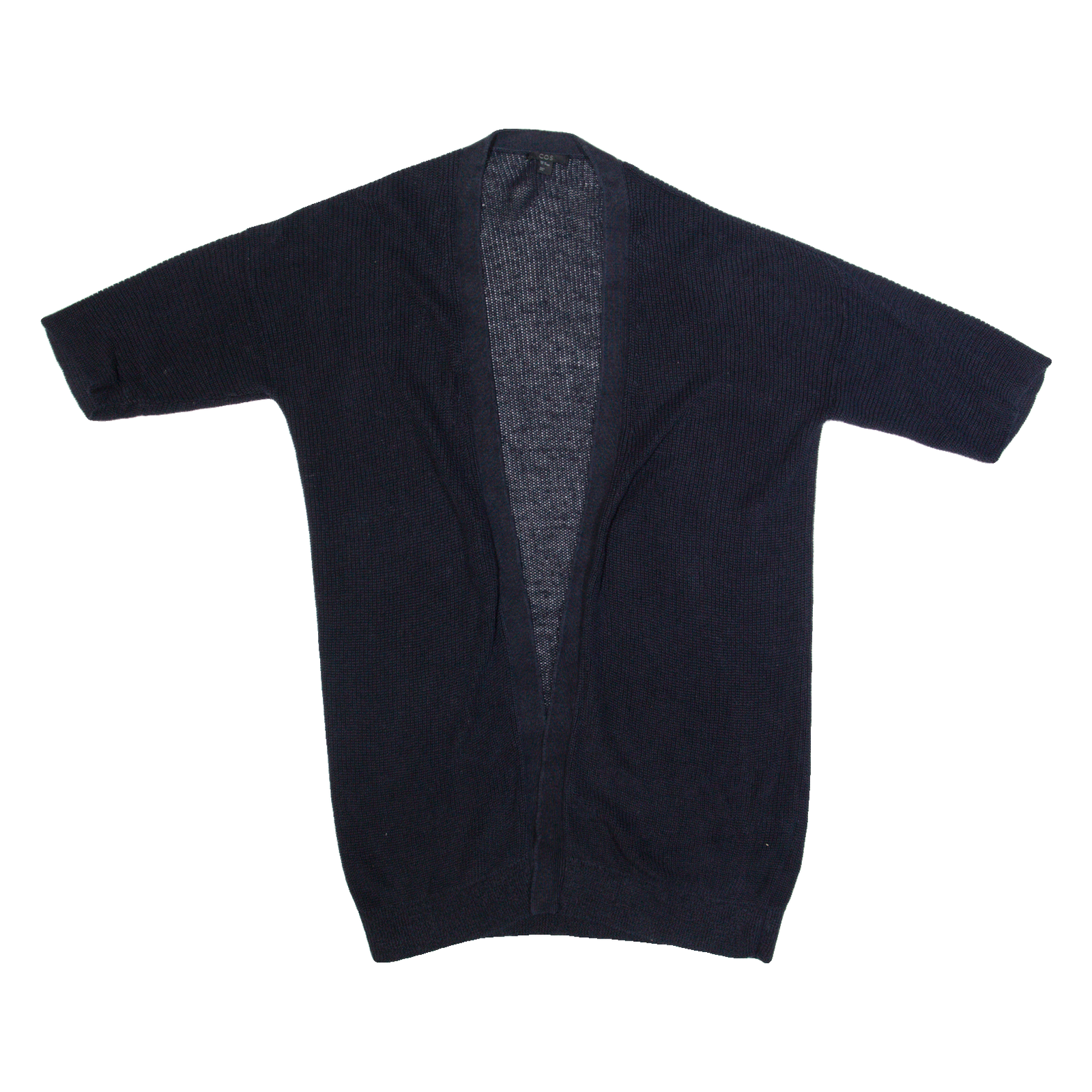 COS Womens Cardigan Black Open Knit Linen XS Refurbished - N/A refurbished available on Cerqular