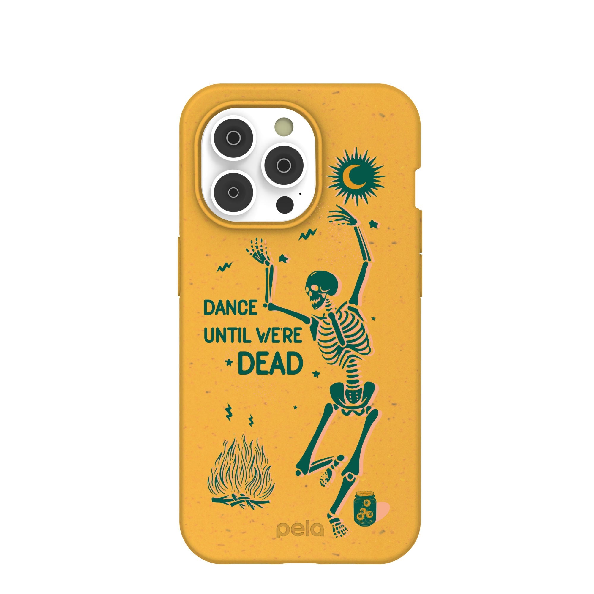 Honey Dancing Skeleton iPhone 14 Pro Case Refurbished - Pela Case refurbished available on Cerqular