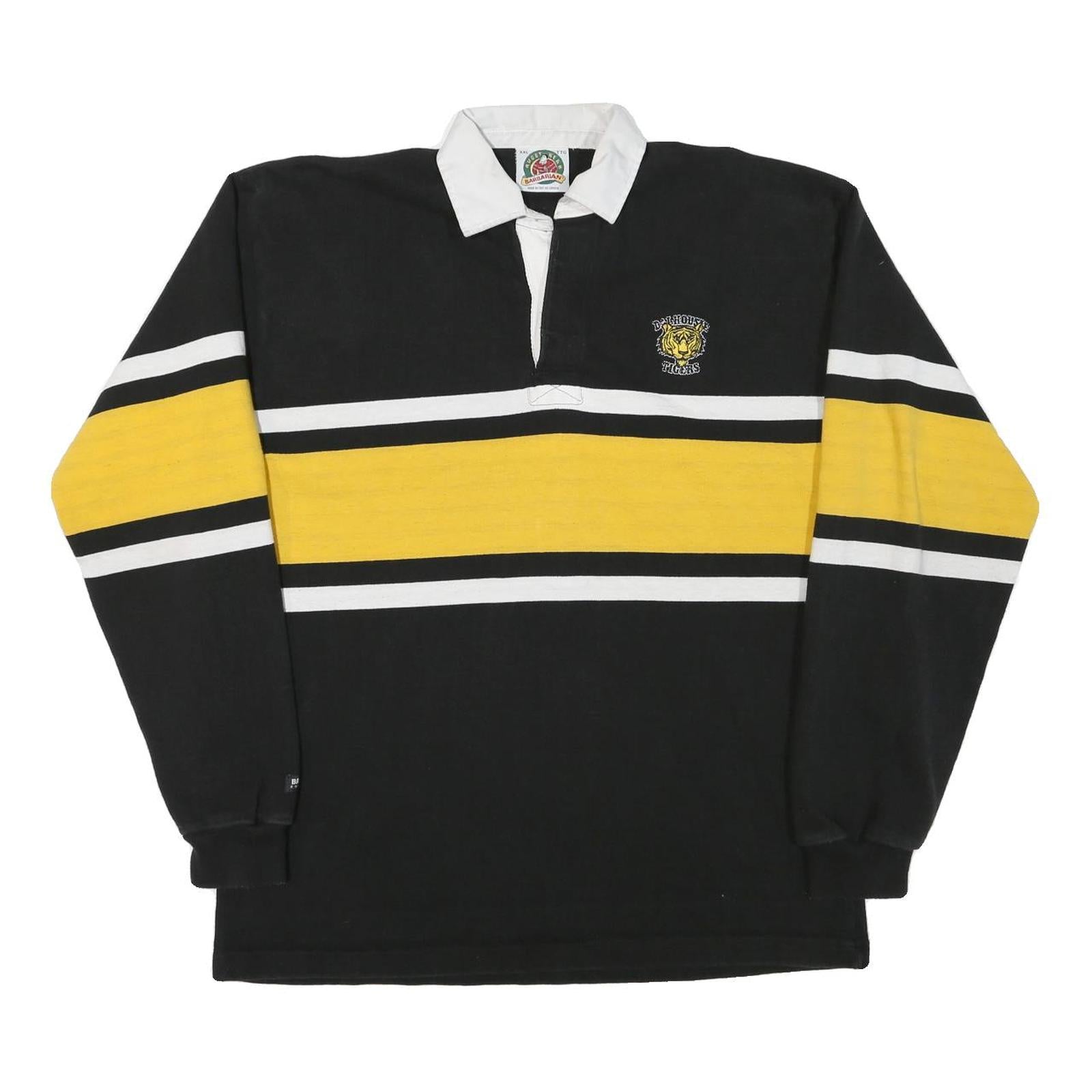 Buy BARBARIAN Mens Black & Yellow Tiger Emblem Long Sleeve Striped 2XL Rugby Polo Refurbished - $84.49 BARBARIAN Mens Black & Yellow Tiger Emblem Long Sleeve Striped 2XL Rugby Polo Refurbished - N/A refurbished available on Cerqular