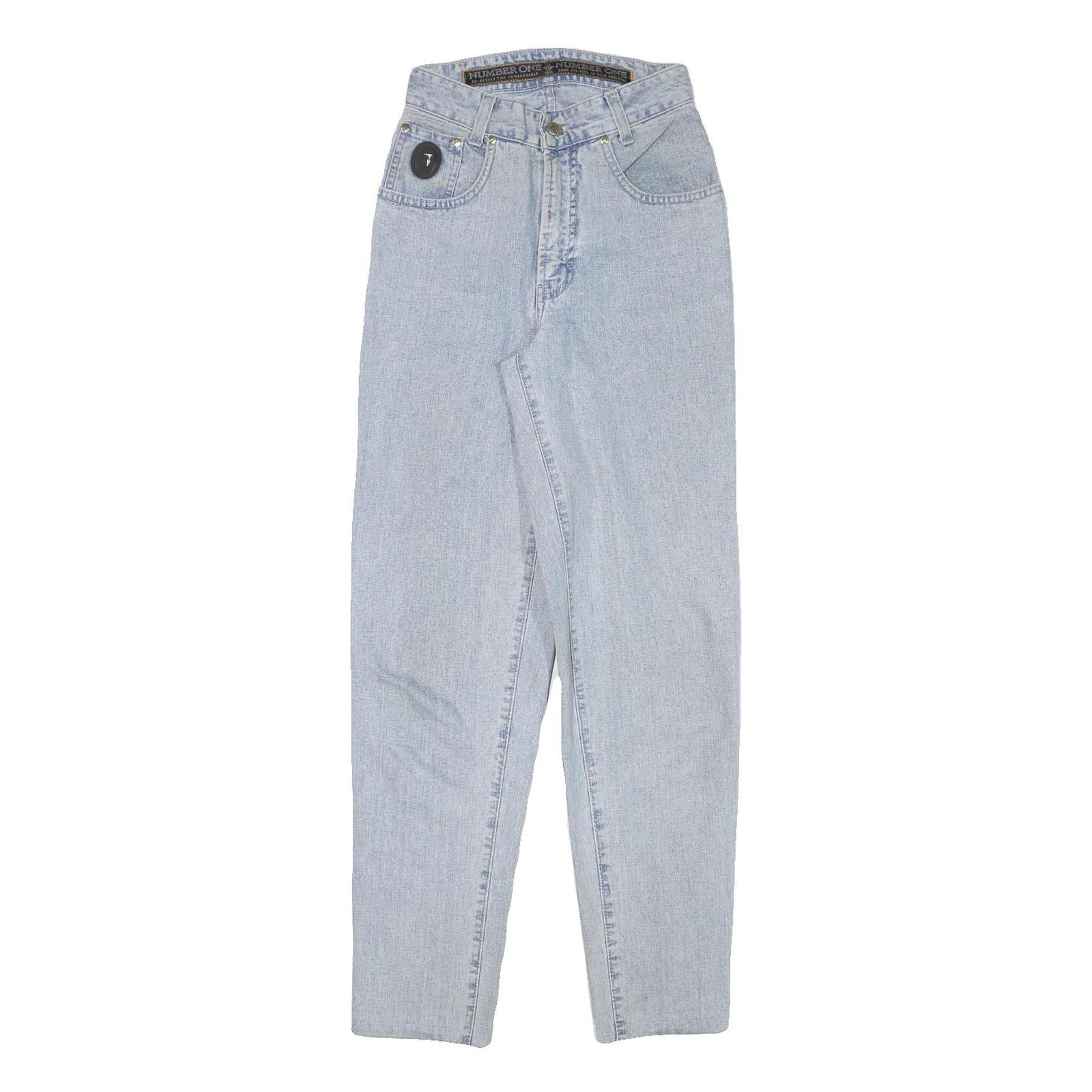 NUMBERONE Womens Relaxed Light Denim Jeans W23 L29 Patch Pocket Zip Closure Refurbished - N/A refurbished available on Cerqular