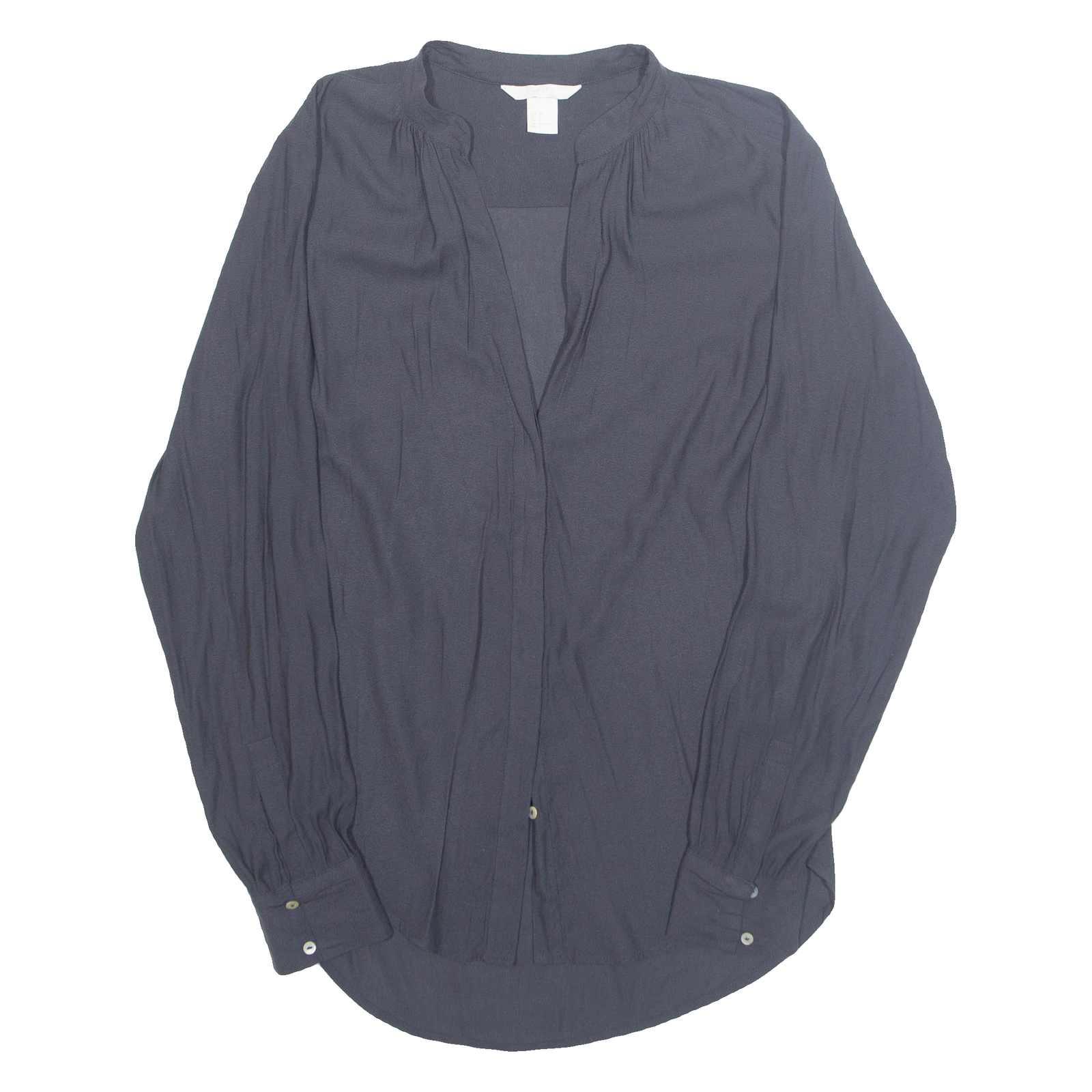 H&M Womens Blouse Blue V-Neck Long Sleeve S Refurbished - N/A refurbished available on Cerqular