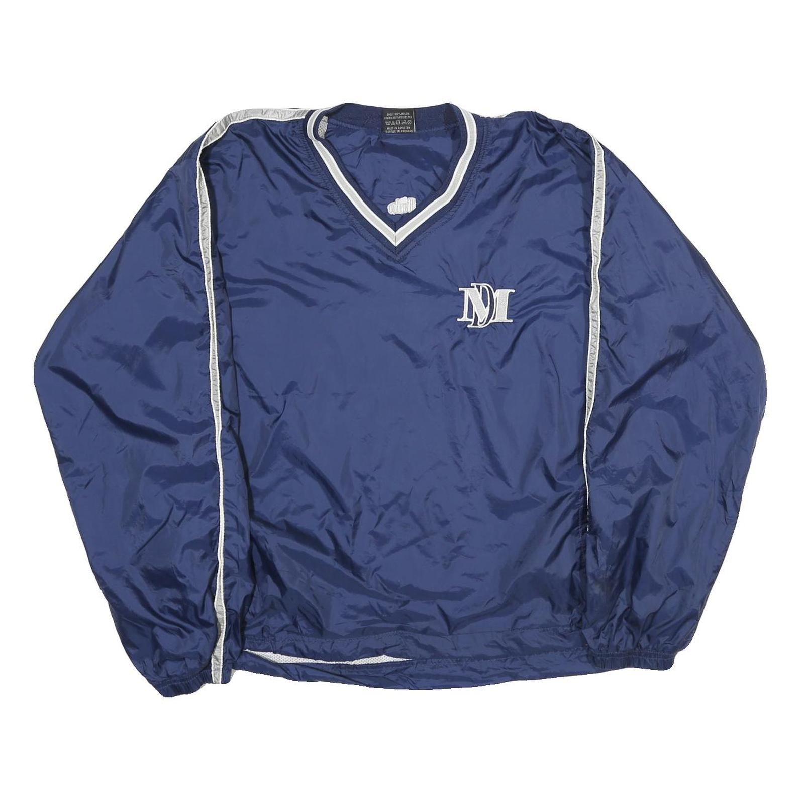 BOOMBAH Mens Navy Sweatshirt V-Neck L Lightweight Nylon Pullover Sports Style Refurbished - N/A refurbished available on Cerqular