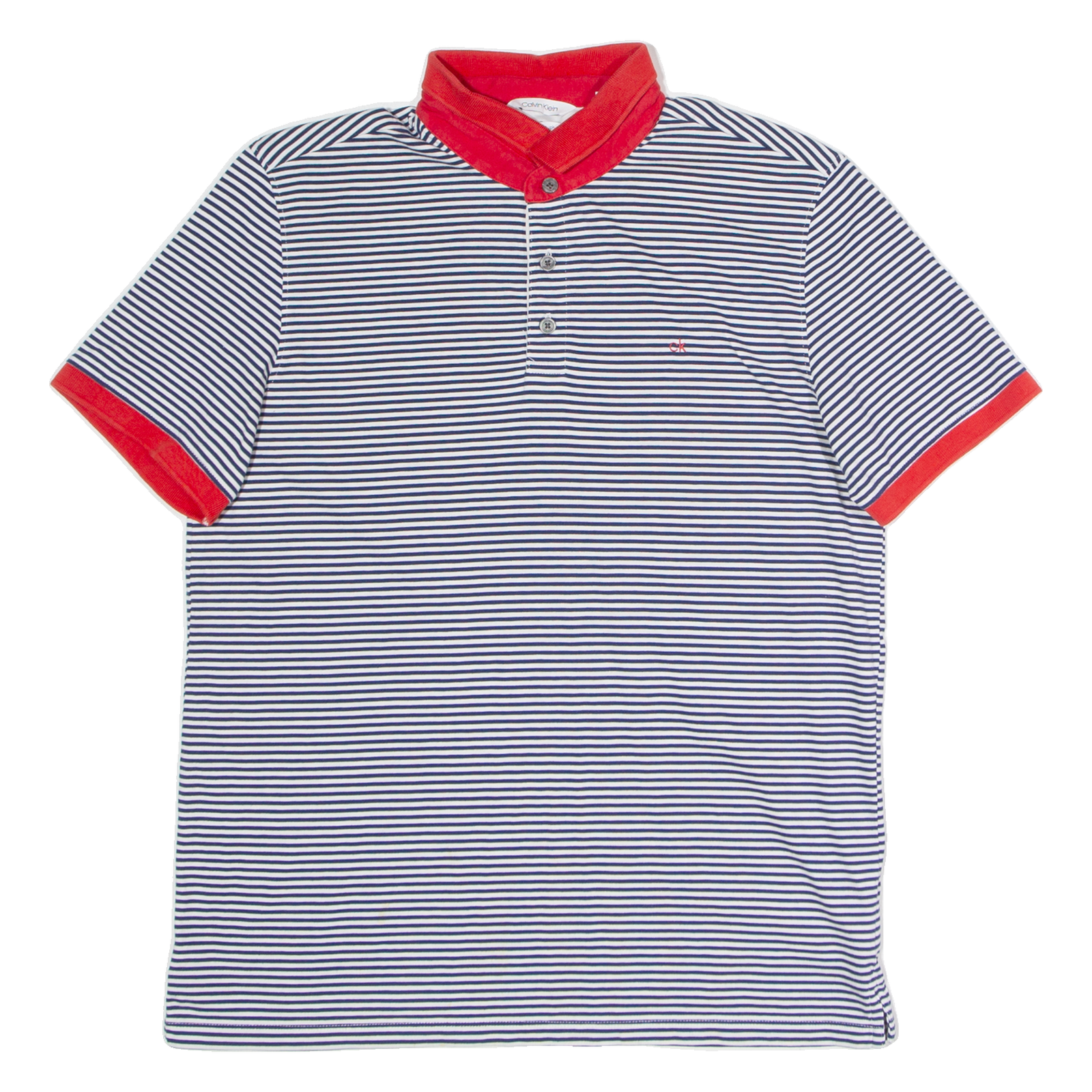 CALVIN KLEIN Mens Polo Shirt Black Striped M Refurbished - N/A refurbished available on Cerqular