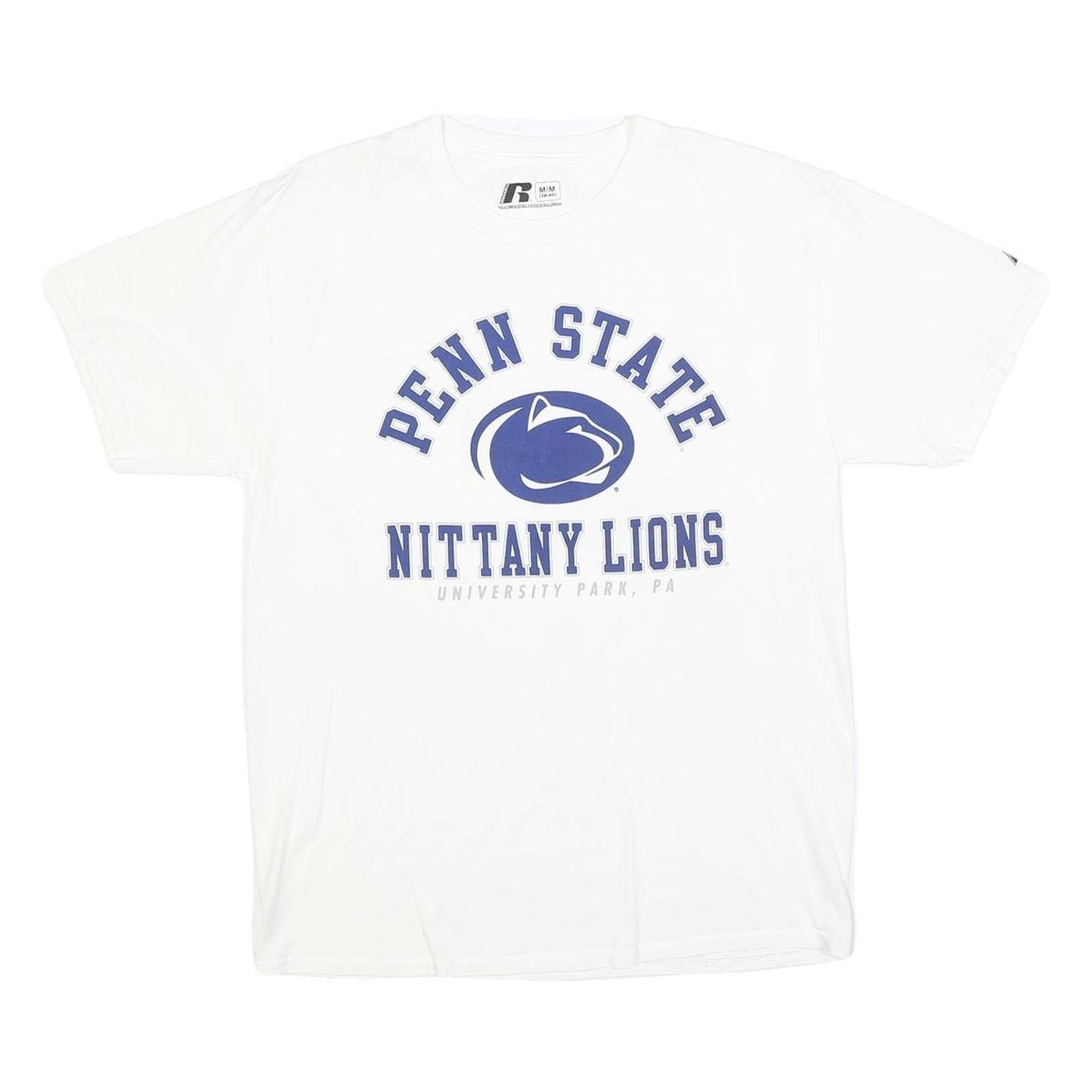 RUSSELL ATHLETIC Mens White Penn State Nittany Lions Graphic T-Shirt M Short Refurbished - N/A refurbished available on Cerqular