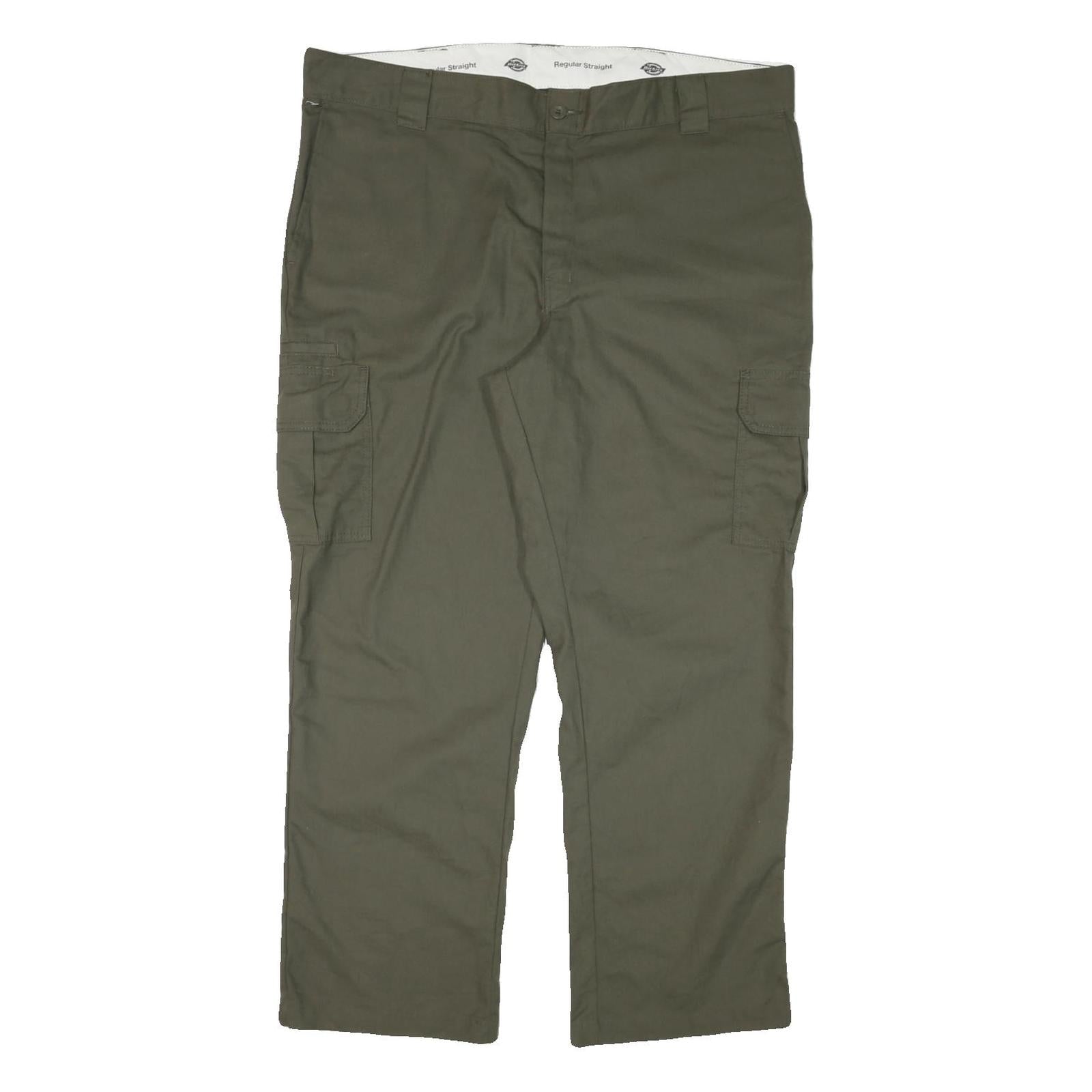 DICKIES Mens Cotton Blend Green Regular Straight Cargo Trousers W42 L30 Zip Refurbished - N/A refurbished available on Cerqular