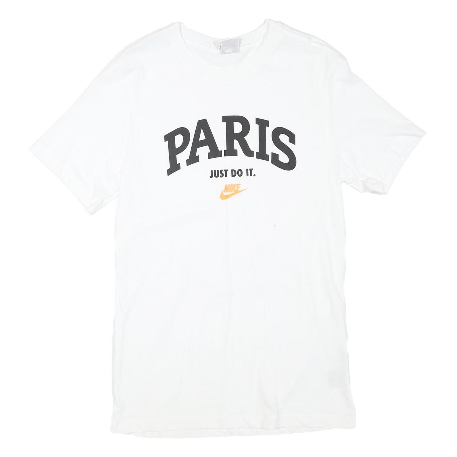 NIKE Mens White Paris Graphic T-Shirt S Short Sleeve Crew Neck Just Do It Refurbished - N/A refurbished available on Cerqular
