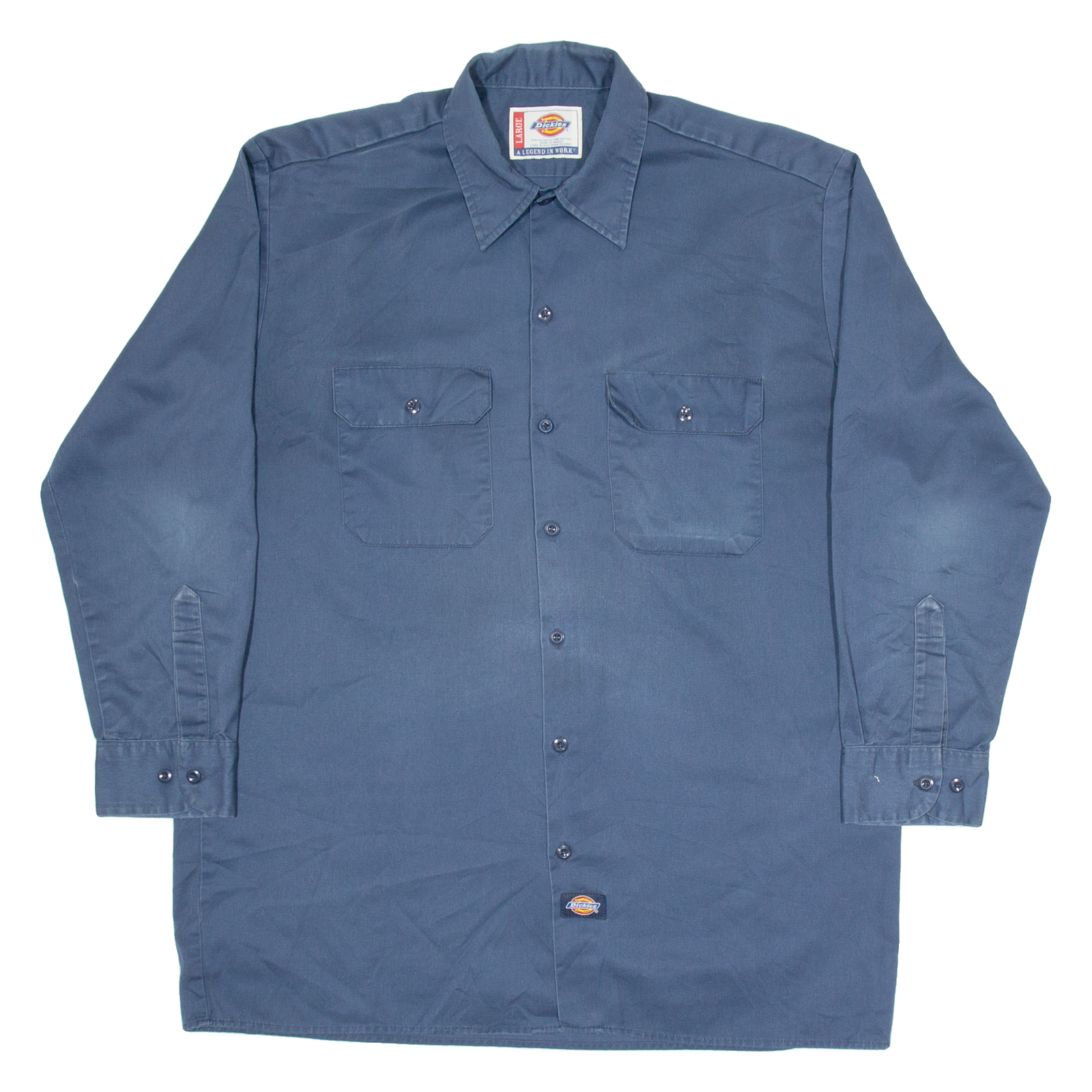 DICKIES Workwear Mens Plain Shirt Blue Long Sleeve L Refurbished - N/A refurbished available on Cerqular