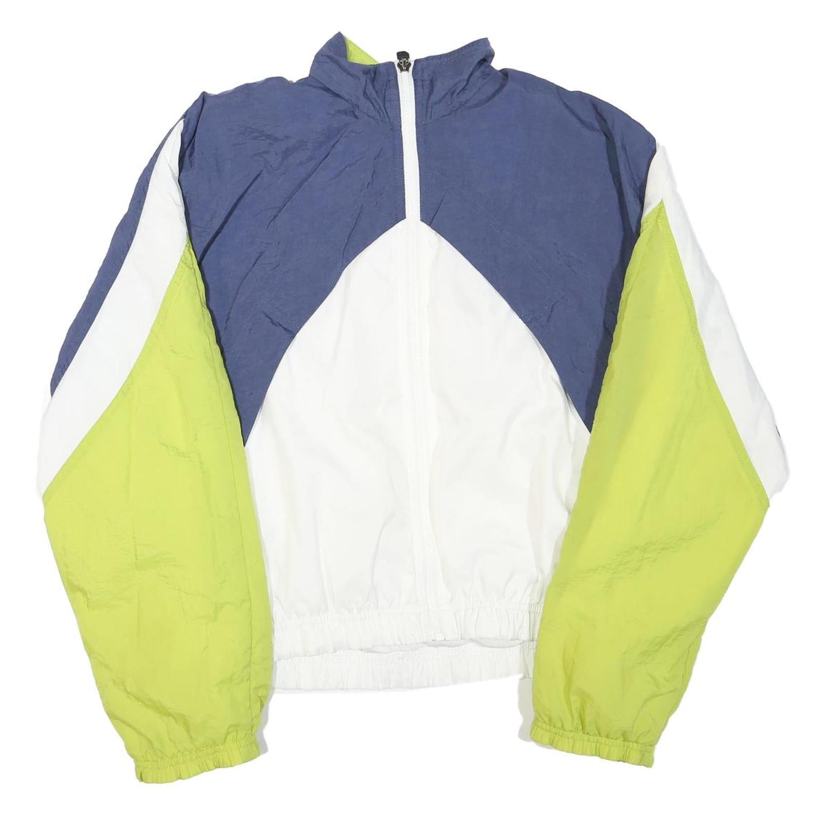 NIKE Womens Blue & White & Green Track Jacket S Polyester Blend Colourblock Zip Refurbished - N/A refurbished available on Cerqular