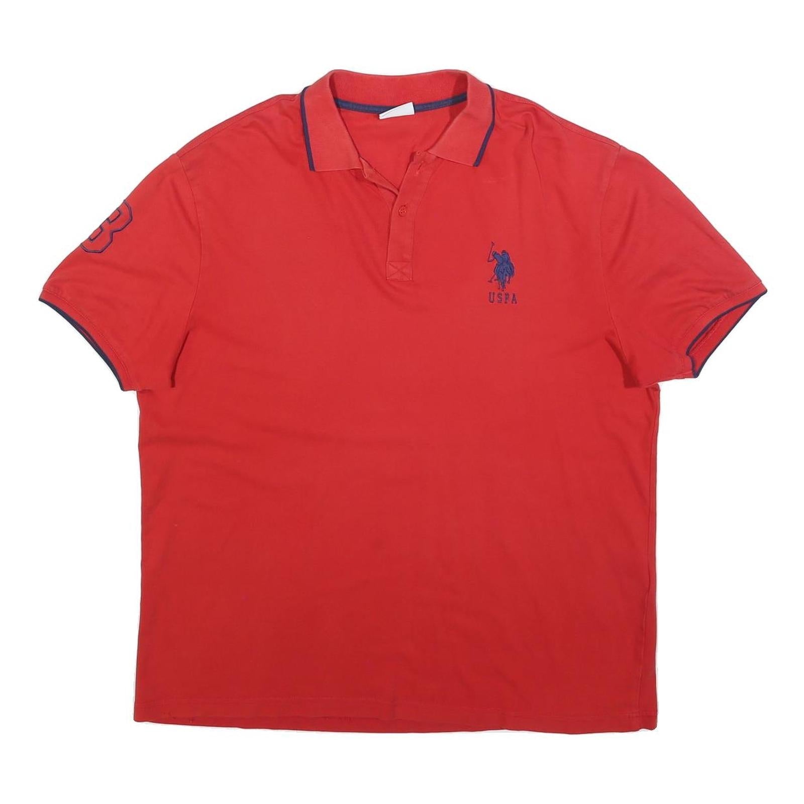 U.S. POLO ASSN Mens Red Short Sleeve Polo Shirt 2XL Cotton Blend Classic Fit Refurbished - N/A refurbished available on Cerqular