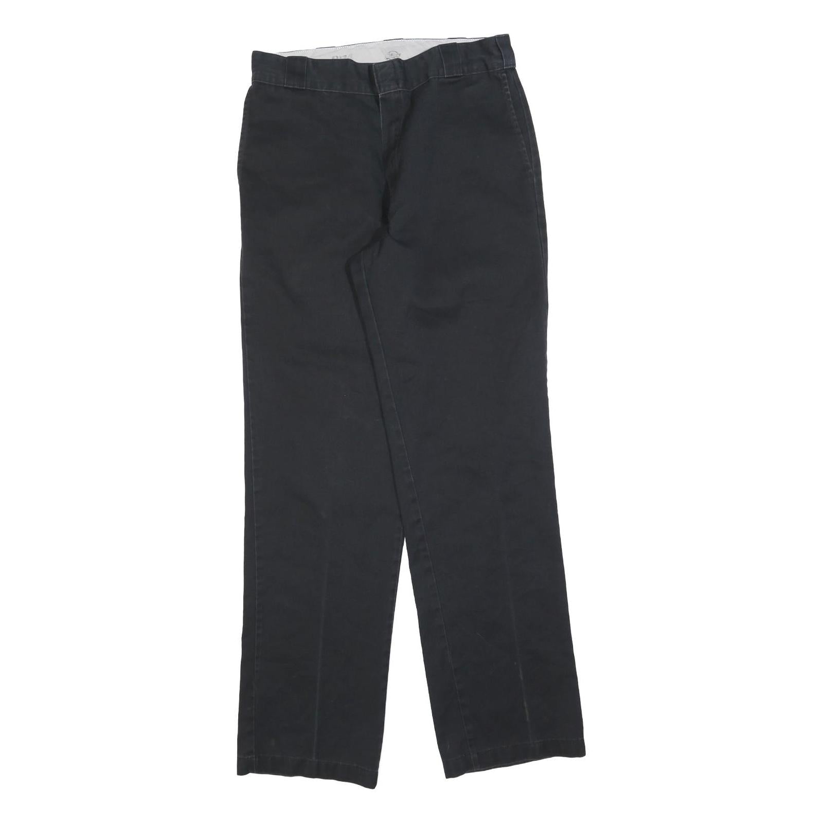 DICKIES Mens Cotton Blend Black Regular Straight Trousers W30 L31 Workwear Refurbished - N/A refurbished available on Cerqular