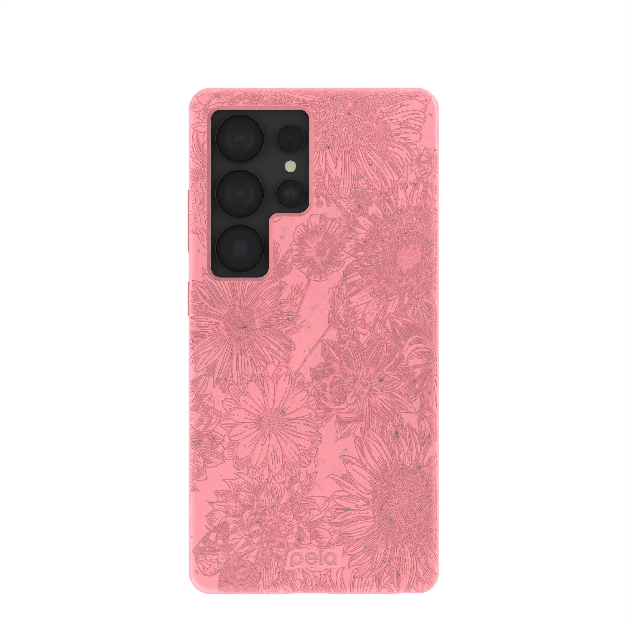 Bubblegum Pink Flora Samsung Galaxy S25 Ultra Case Refurbished - Pela Case refurbished available on Cerqular