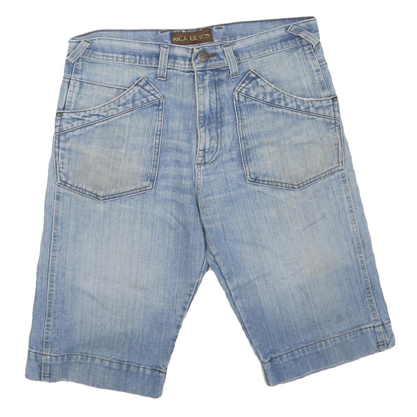 RICA LEWIS Womens Shorts Blue Denim L W36 Casual Cotton Blend Stylish Summer Refurbished - N/A refurbished available on Cerqular