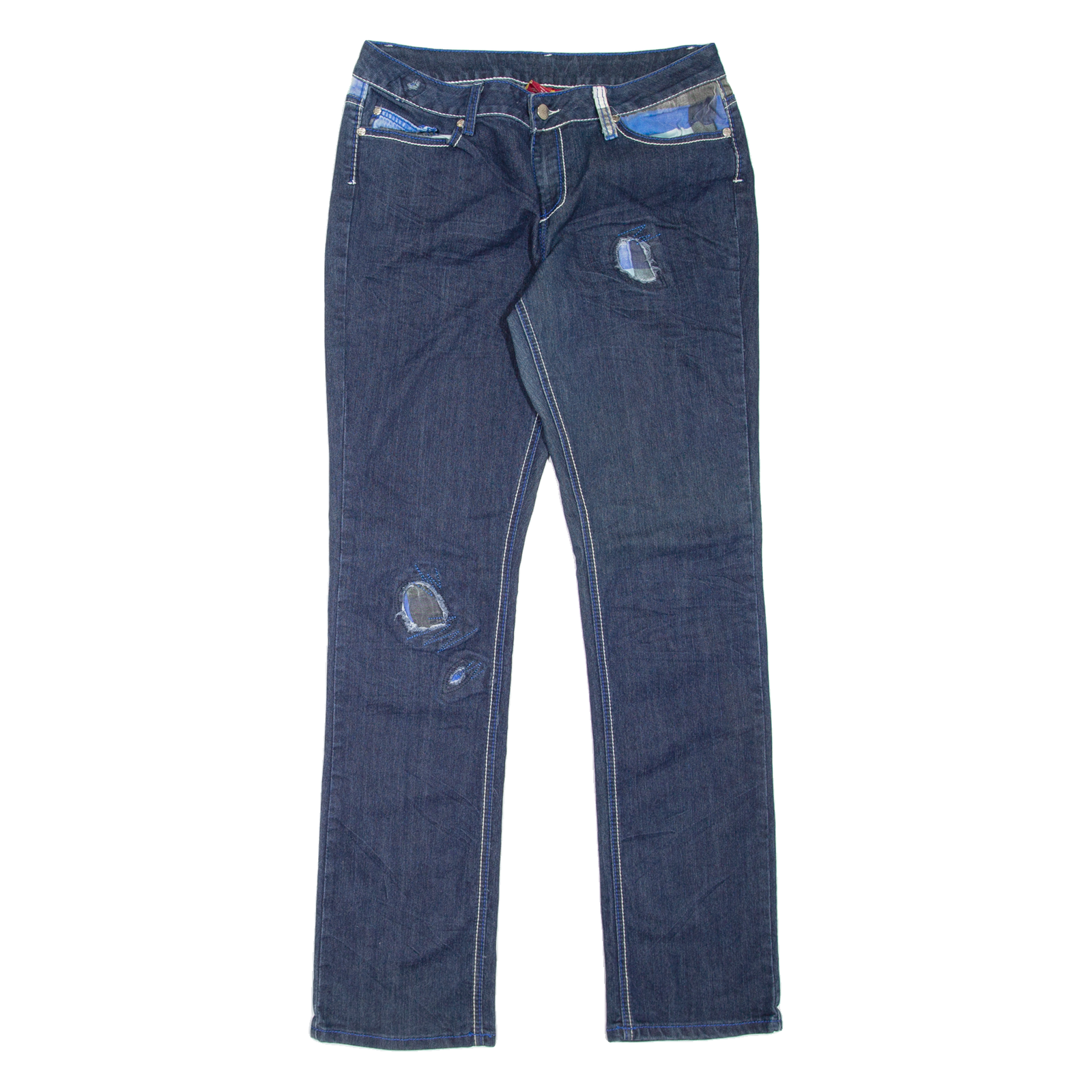 ASHIGARU Womens Jeans Blue Regular Straight W32 L33 Refurbished - N/A refurbished available on Cerqular