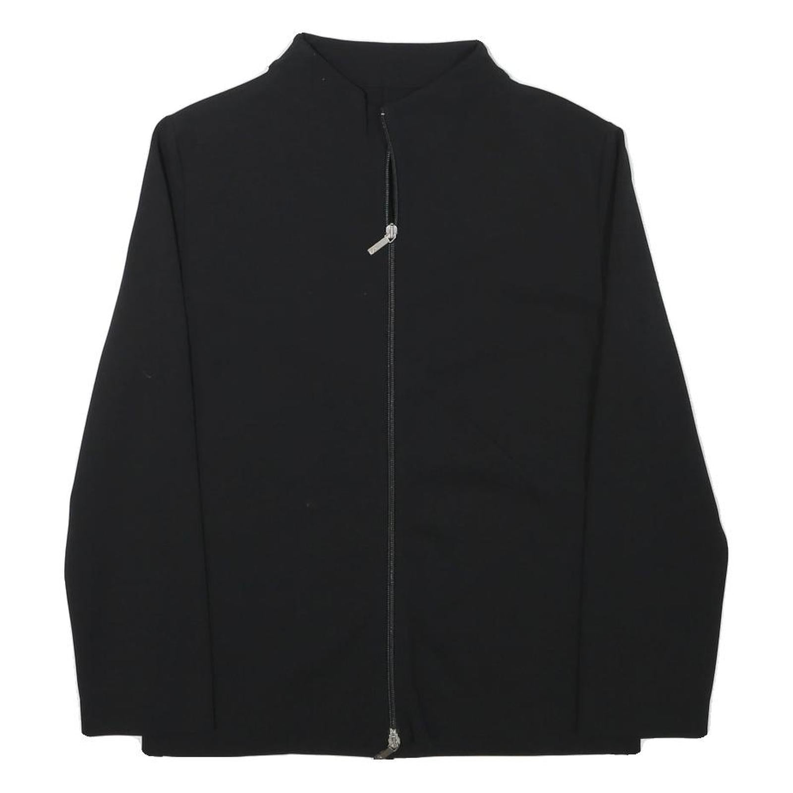 Womens Black Plain Zip Jacket XS Polyester Blend Casual Classic Fit Refurbished - N/A refurbished available on Cerqular