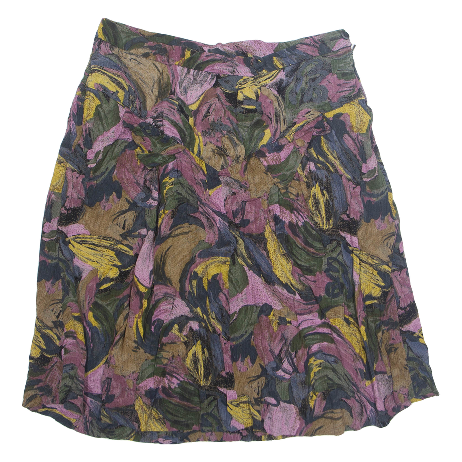 Womens A-Line Skirt Purple Knee Length Viscose 90s Crazy Pattern L Refurbished - N/A refurbished available on Cerqular