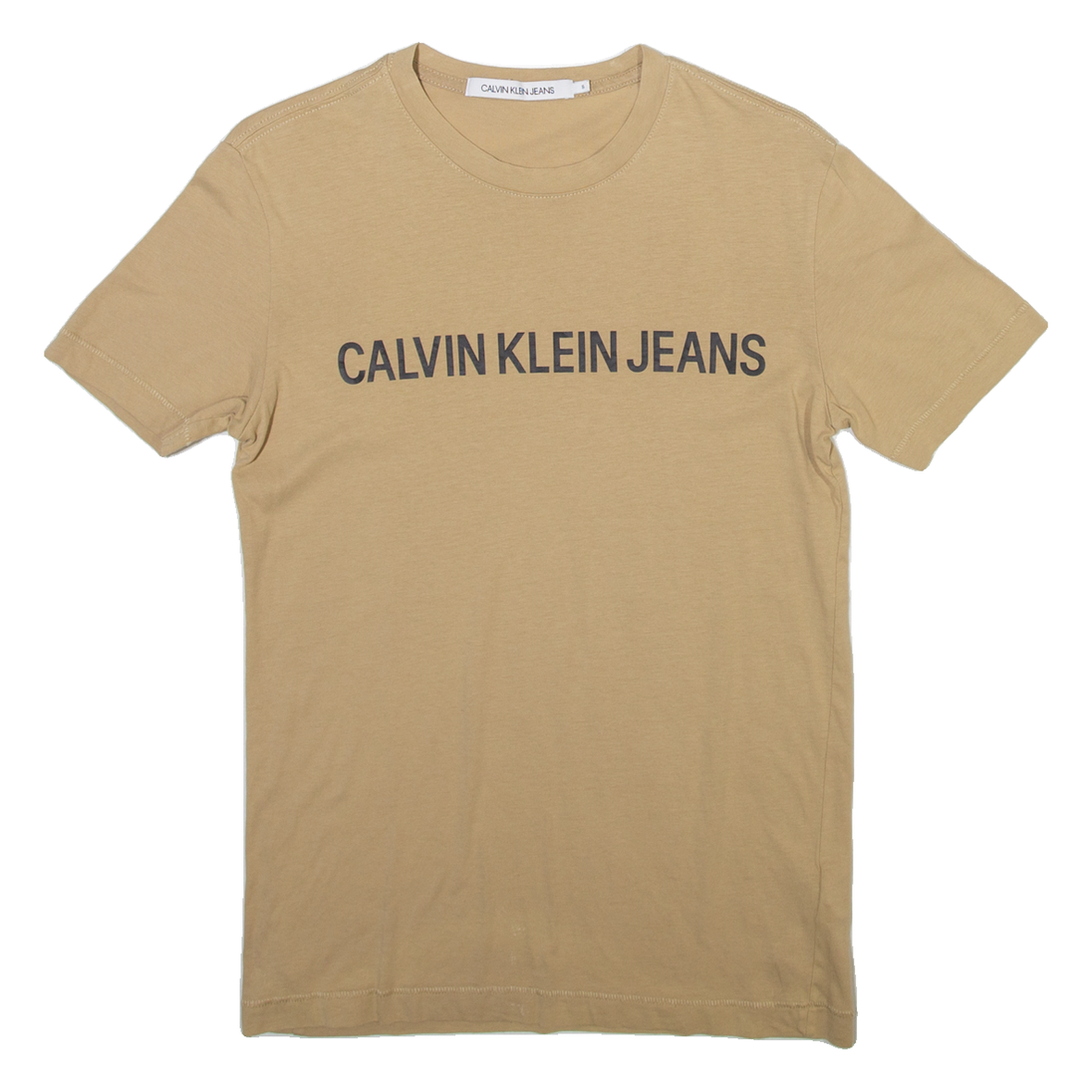 CALVIN KLEIN JEANS Mens T-Shirt Beige S Refurbished - N/A refurbished available on Cerqular