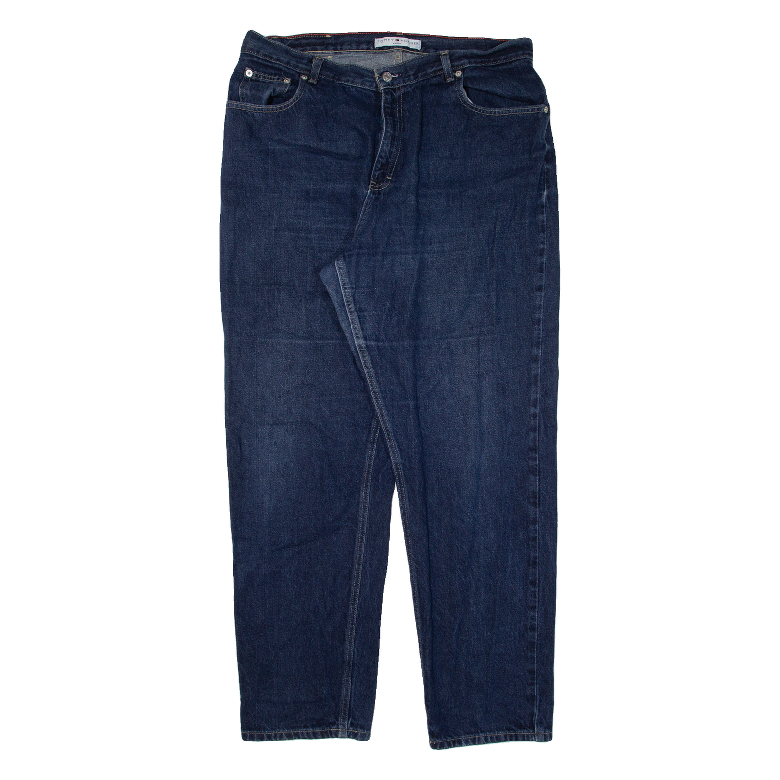 TOMMY HILFIGER Womens Jeans Blue Regular Tapered W35 L29 Refurbished - N/A refurbished available on Cerqular
