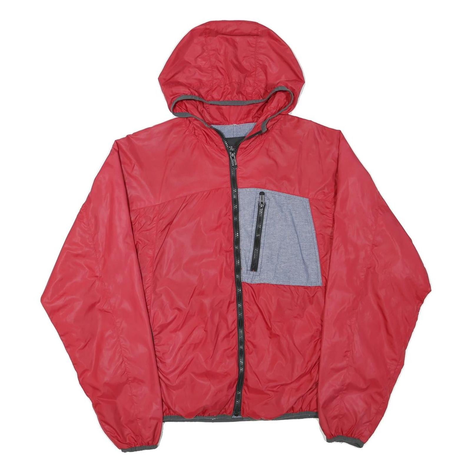 ZARA MAN Mens Red & Grey Hooded Jacket L Polyester Blend Zip Casual Lightweight Refurbished - N/A refurbished available on Cerqular