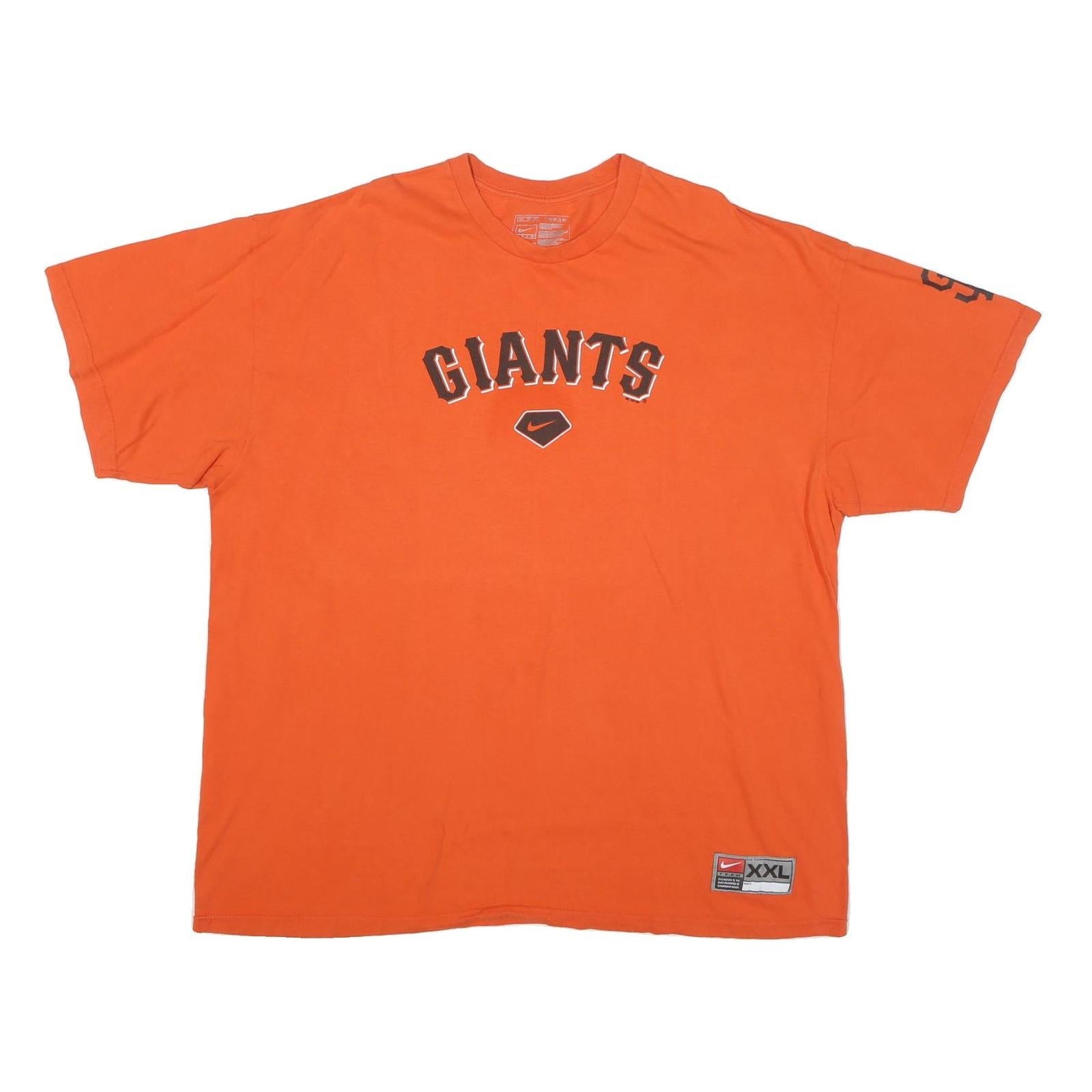 NIKE Mens Orange Giants Graphic T-Shirt 2XL Short Sleeve Crew Neck Sportswear Refurbished - N/A refurbished available on Cerqular