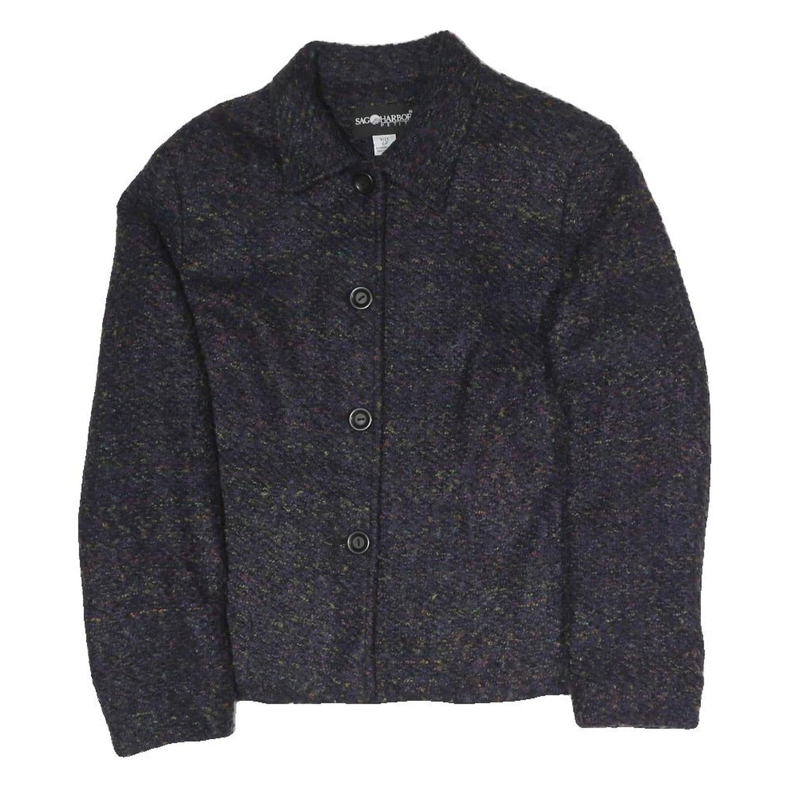 SAG HARBOUR Womens Blue Coach Jacket UK 6 Polyester Blend Woven Plain Classic Refurbished - N/A refurbished available on Cerqular