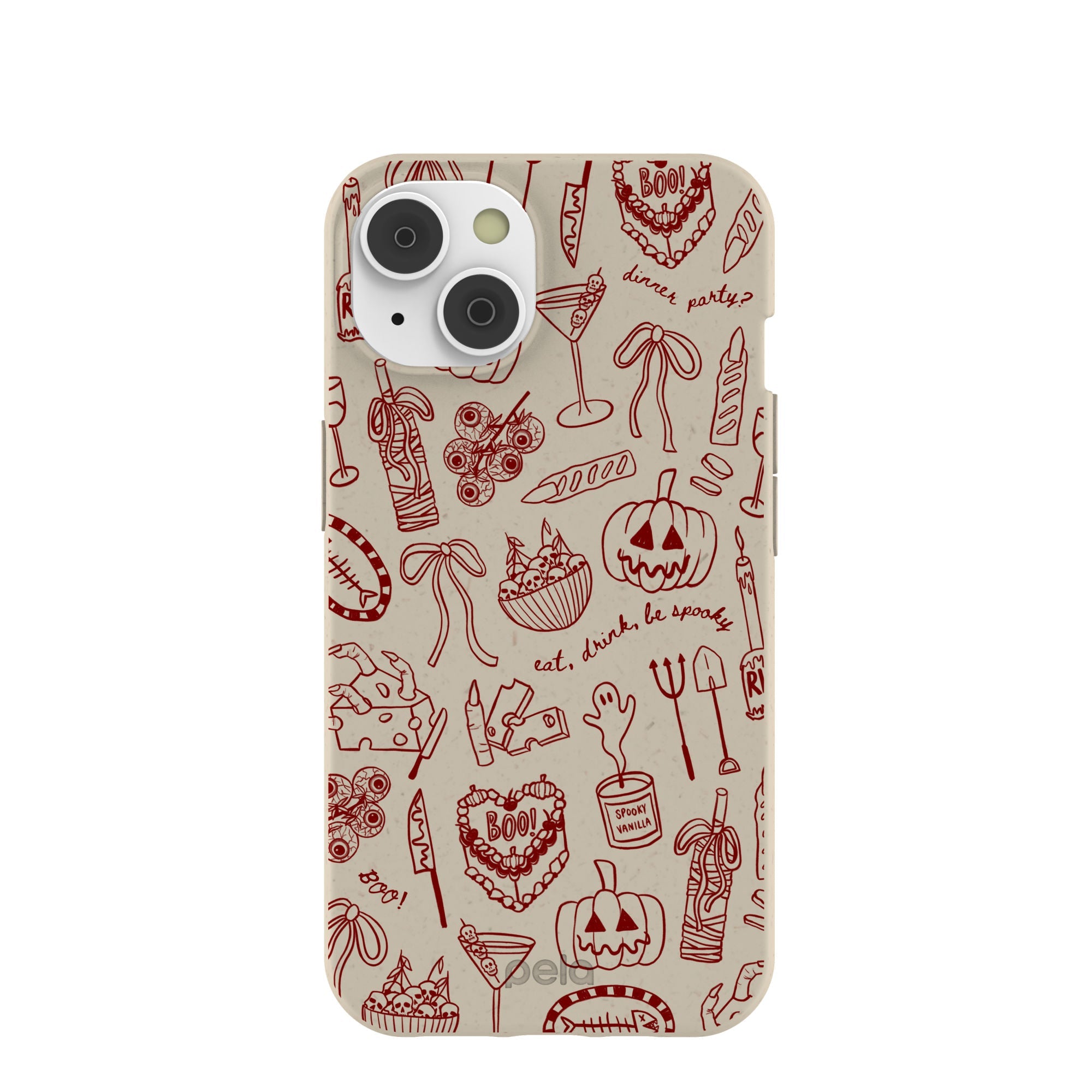 London Fog Spooky Dinner Party iPhone 14/16e Case Refurbished - Pela Case refurbished available on Cerqular