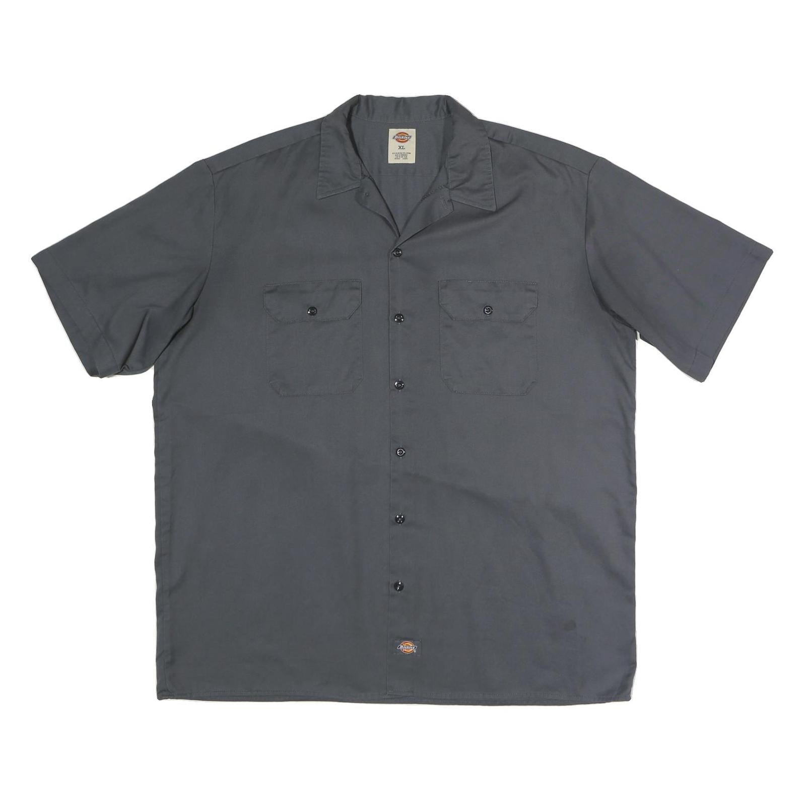 DICKIES Mens Grey Work Shirt XL Polyester Blend Utility Button Front Refurbished - N/A refurbished available on Cerqular