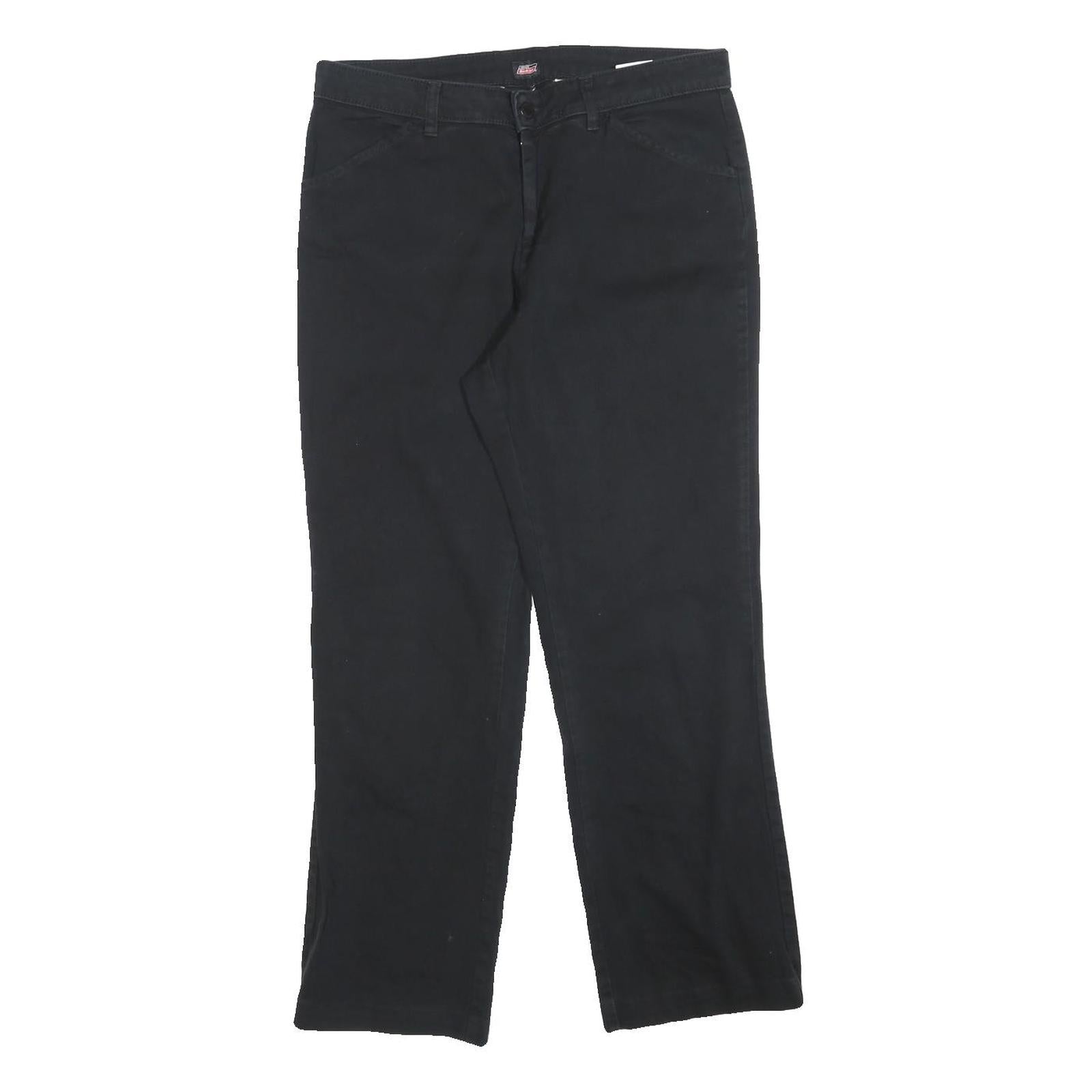 DICKIES Womens Cotton Blend Black Relaxed Straight Trousers W30 L28 Workwear Refurbished - N/A refurbished available on Cerqular