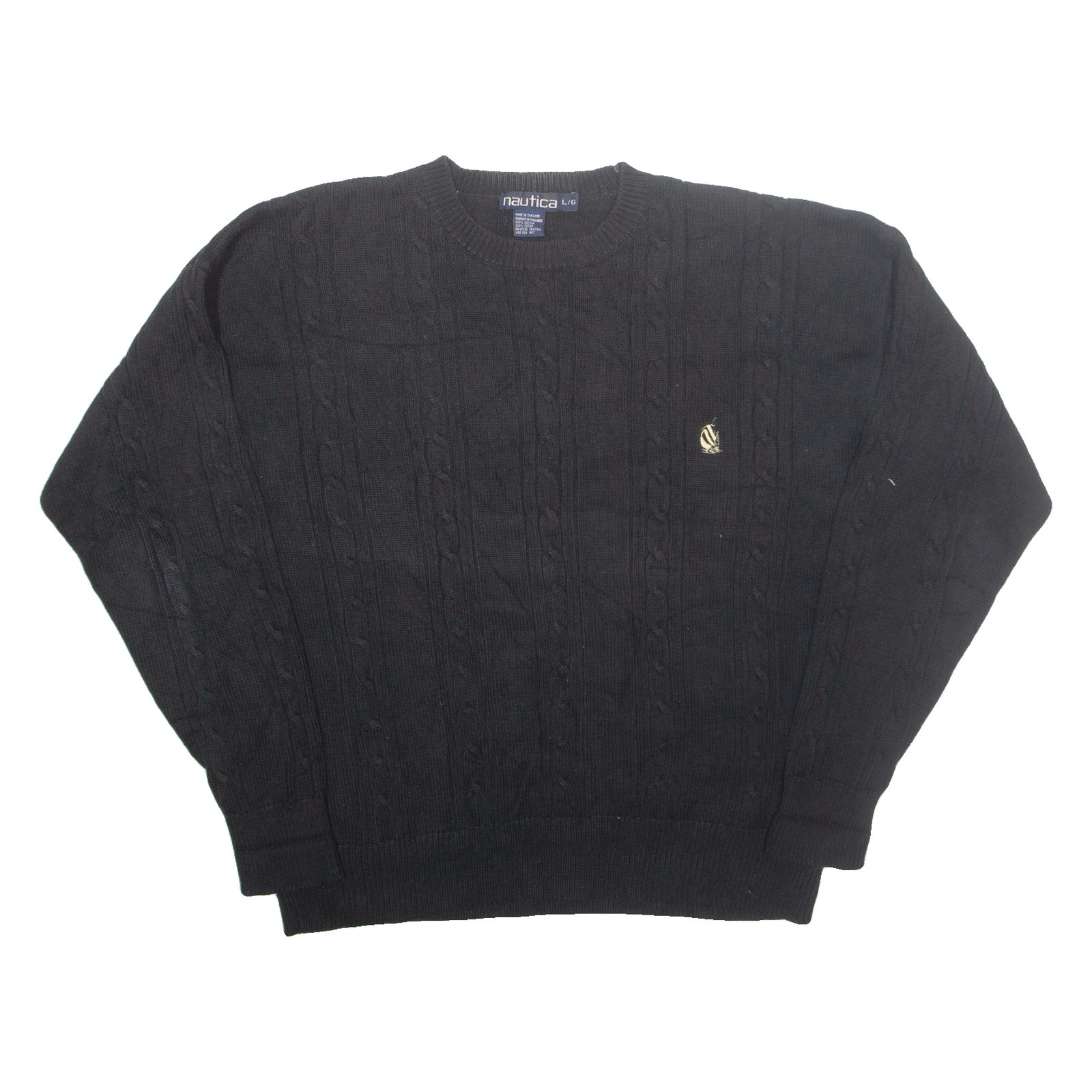 Buy NAUTICA Mens Jumper Black Cable Knit L Refurbished - $35.09 NAUTICA Mens Jumper Black Cable Knit L Refurbished - N/A refurbished available on Cerqular