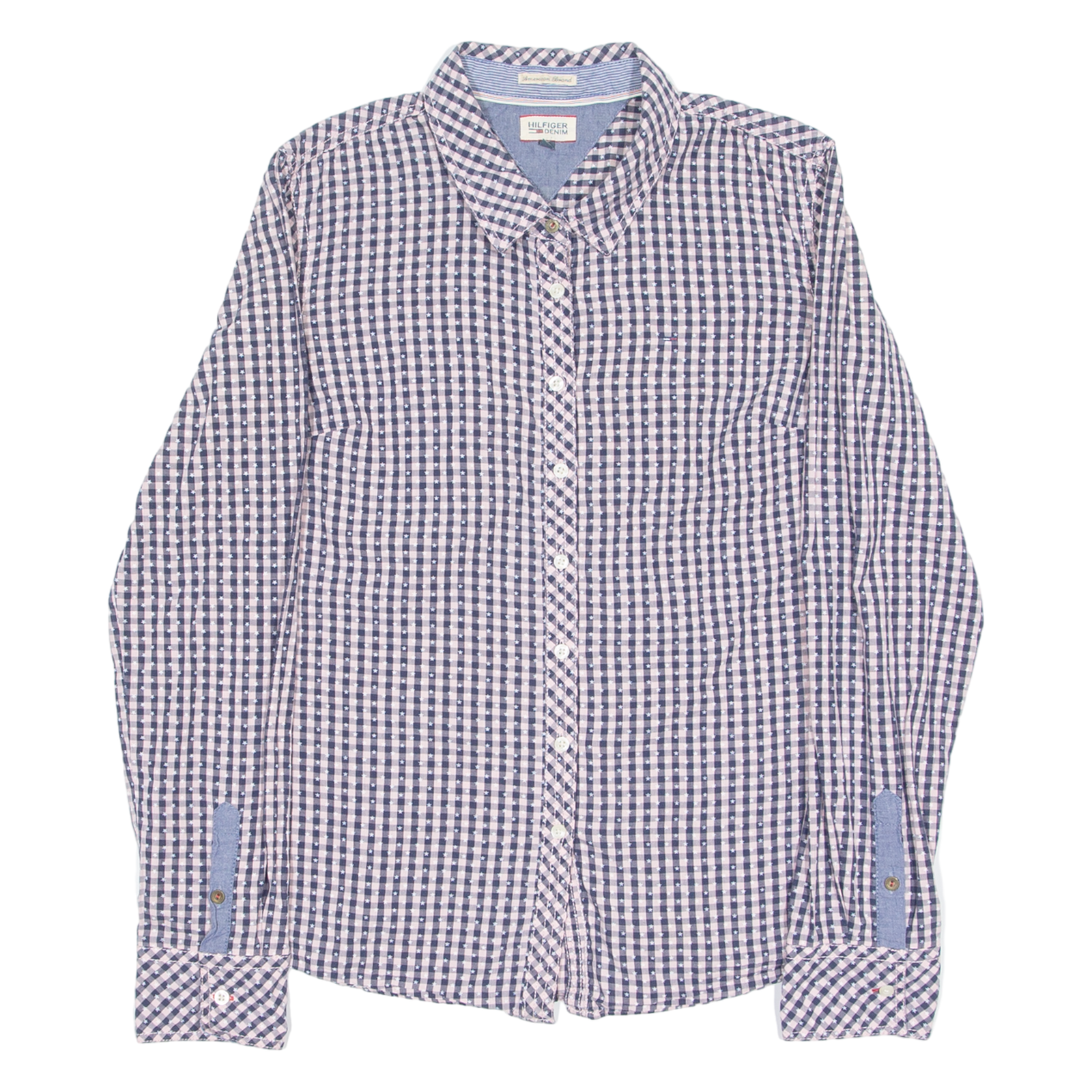TOMMY HILFIGER Stars Womens Shirt Pink Check Long Sleeve L Refurbished - N/A refurbished available on Cerqular