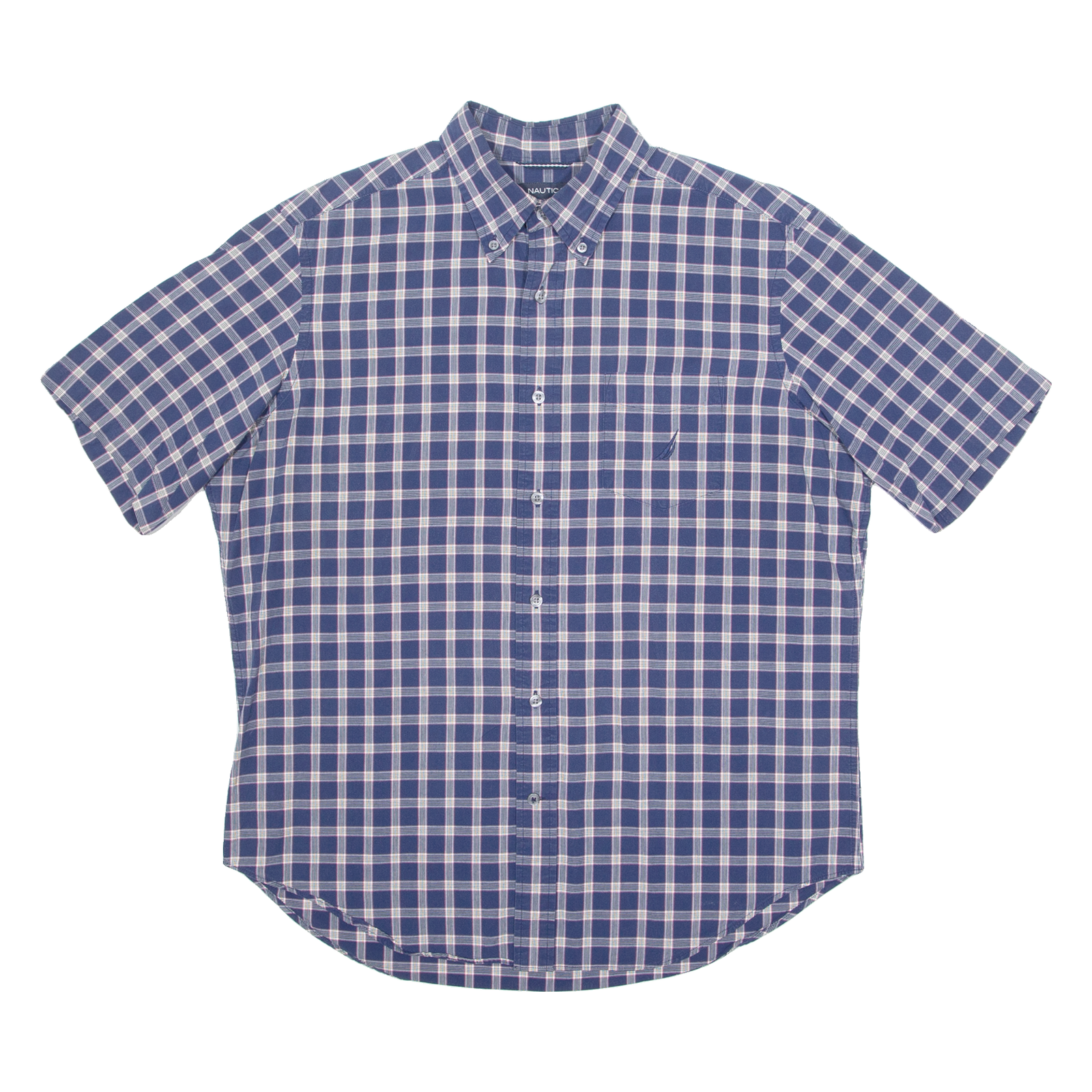NAUTICA Mens Shirt Blue Check L Refurbished - N/A refurbished available on Cerqular
