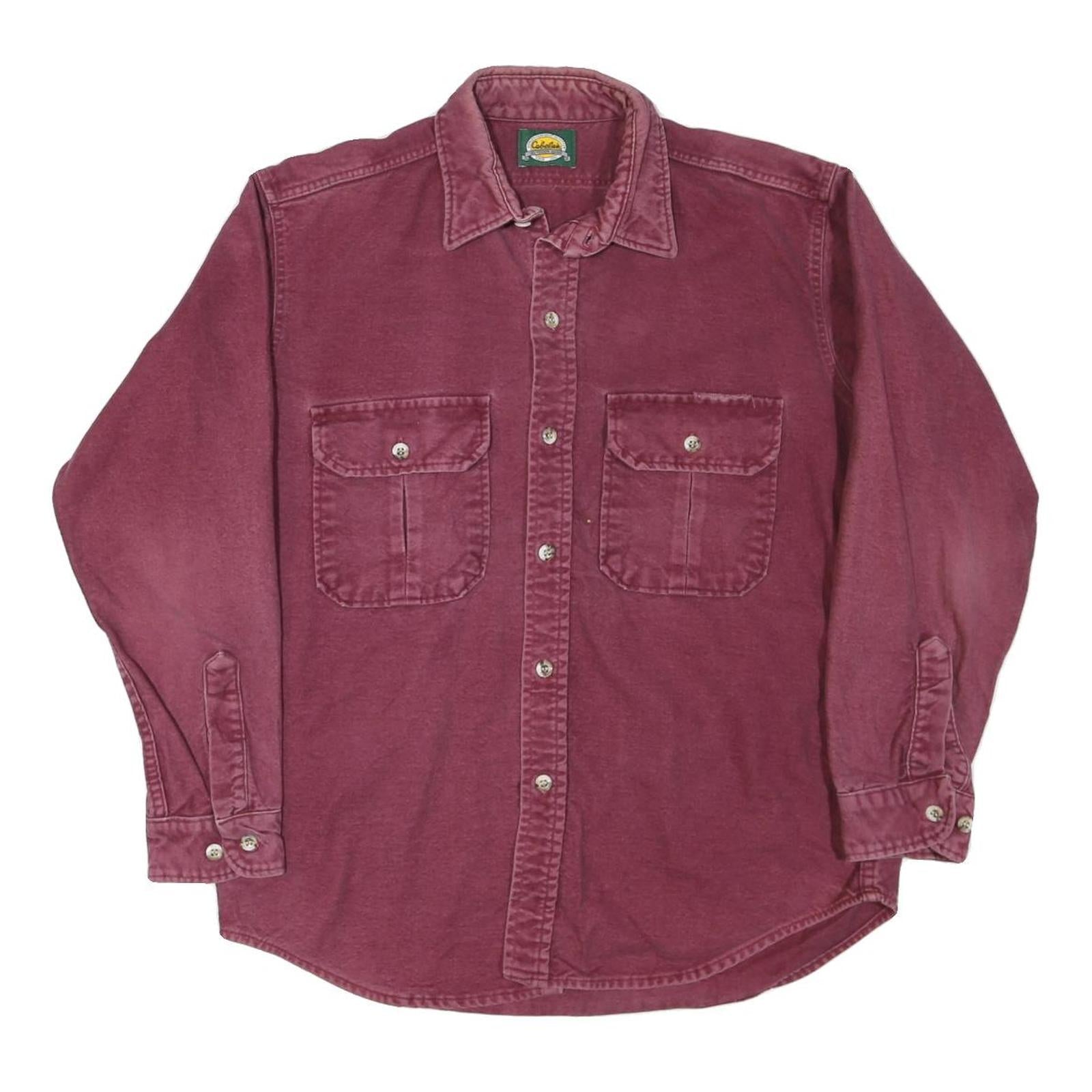 CABELAS Mens Maroon Cotton Blend Shirt L Button Pocket Casual Outdoor Refurbished - N/A refurbished available on Cerqular