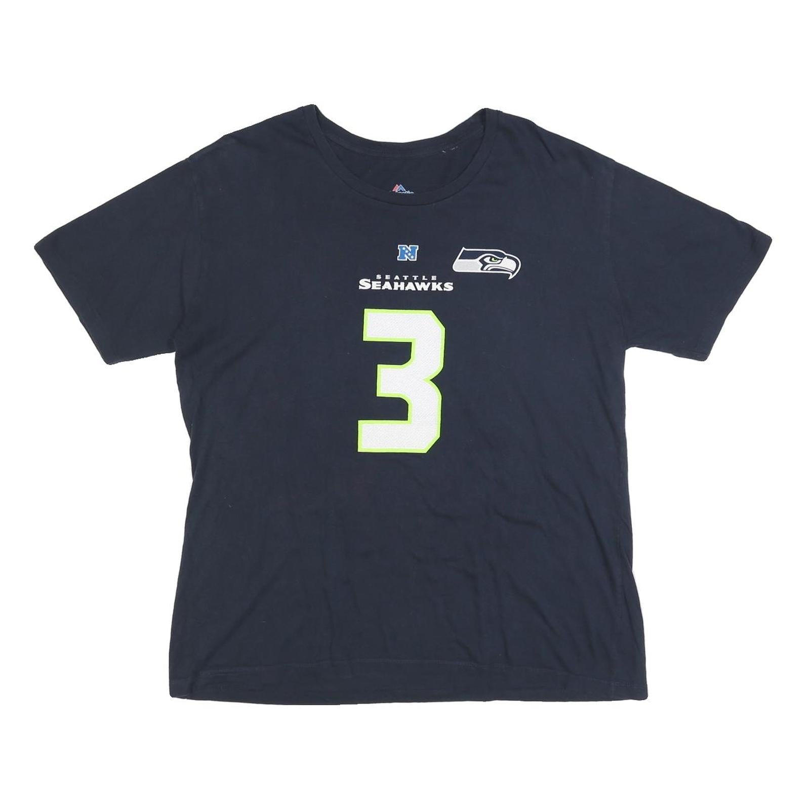 MAJESTIC Womens Blue Seattle Seahawks Wilson Graphic T-Shirt M Short Sleeve Crew Refurbished - N/A refurbished available on Cerqular