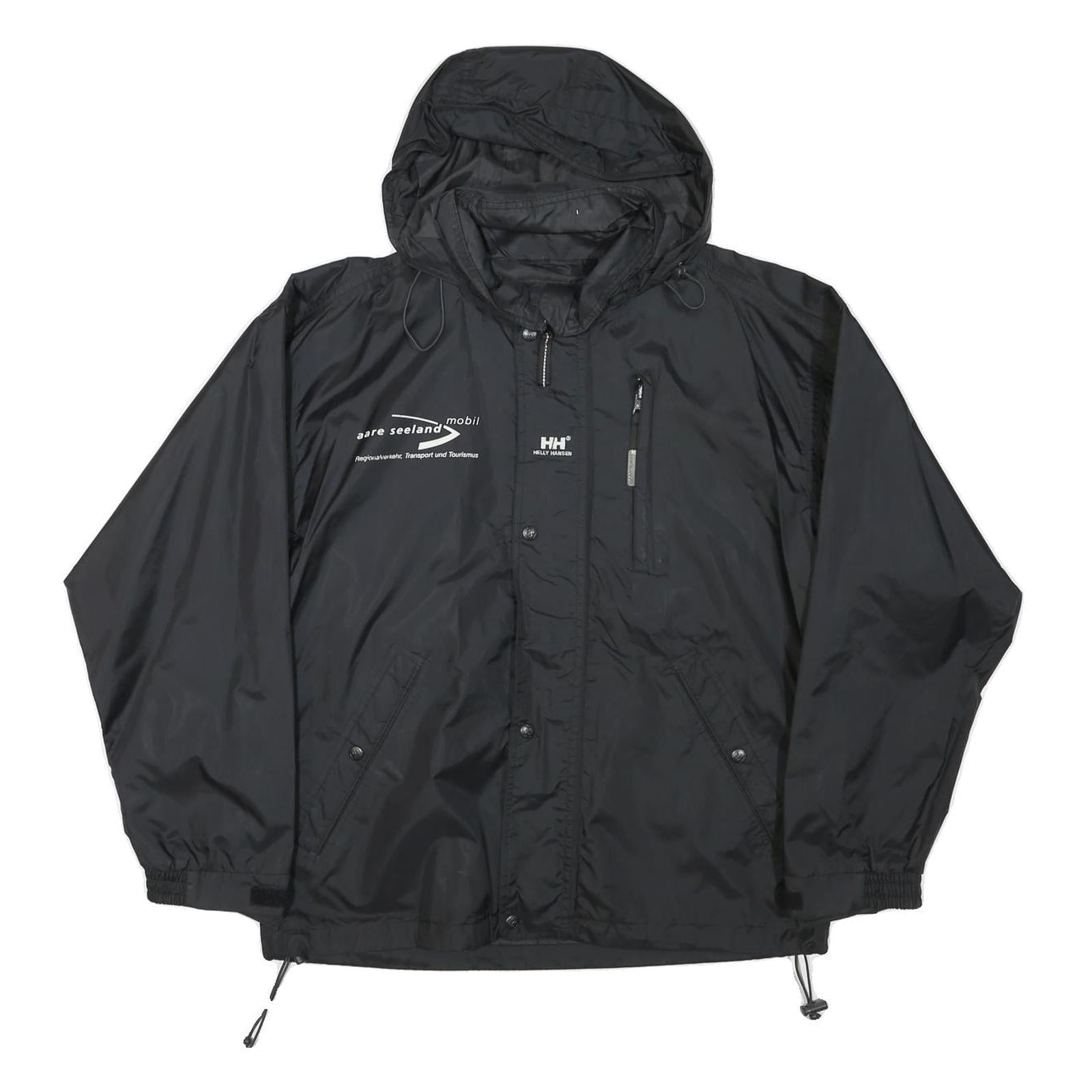 HELLY HANSEN Mens Black Outdoor Jacket S Polyester Blend Zip Hooded Plain Refurbished - N/A refurbished available on Cerqular