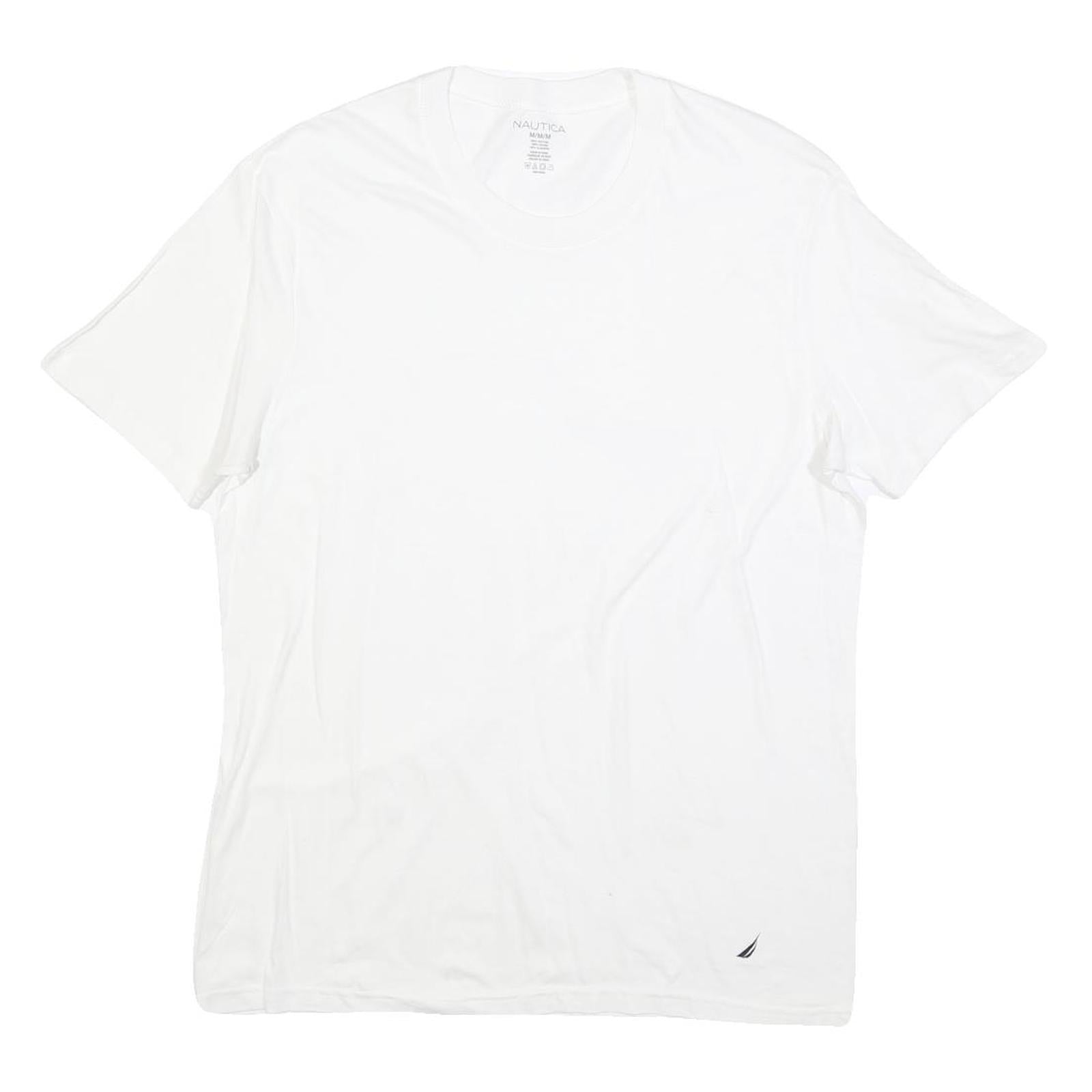 NAUTICA Mens White Cotton Blend Casual T-Shirt M Short Sleeve Crew Neck Plain Refurbished - N/A refurbished available on Cerqular