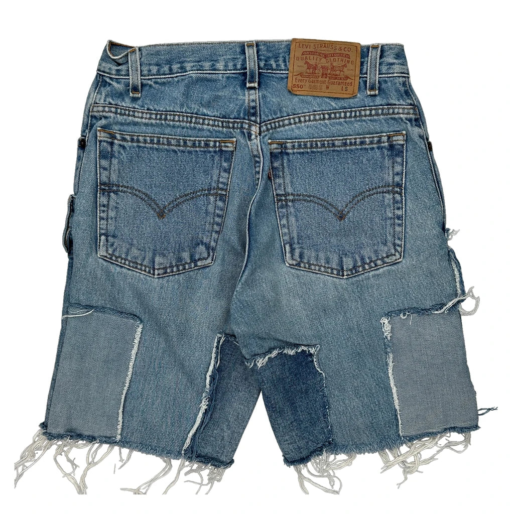 Levis Denim Shorts - 28W UK 8 Blue Denim Refurbished - Thrifted (note: this is a term often used to describe second- refurbished available on Cerqular