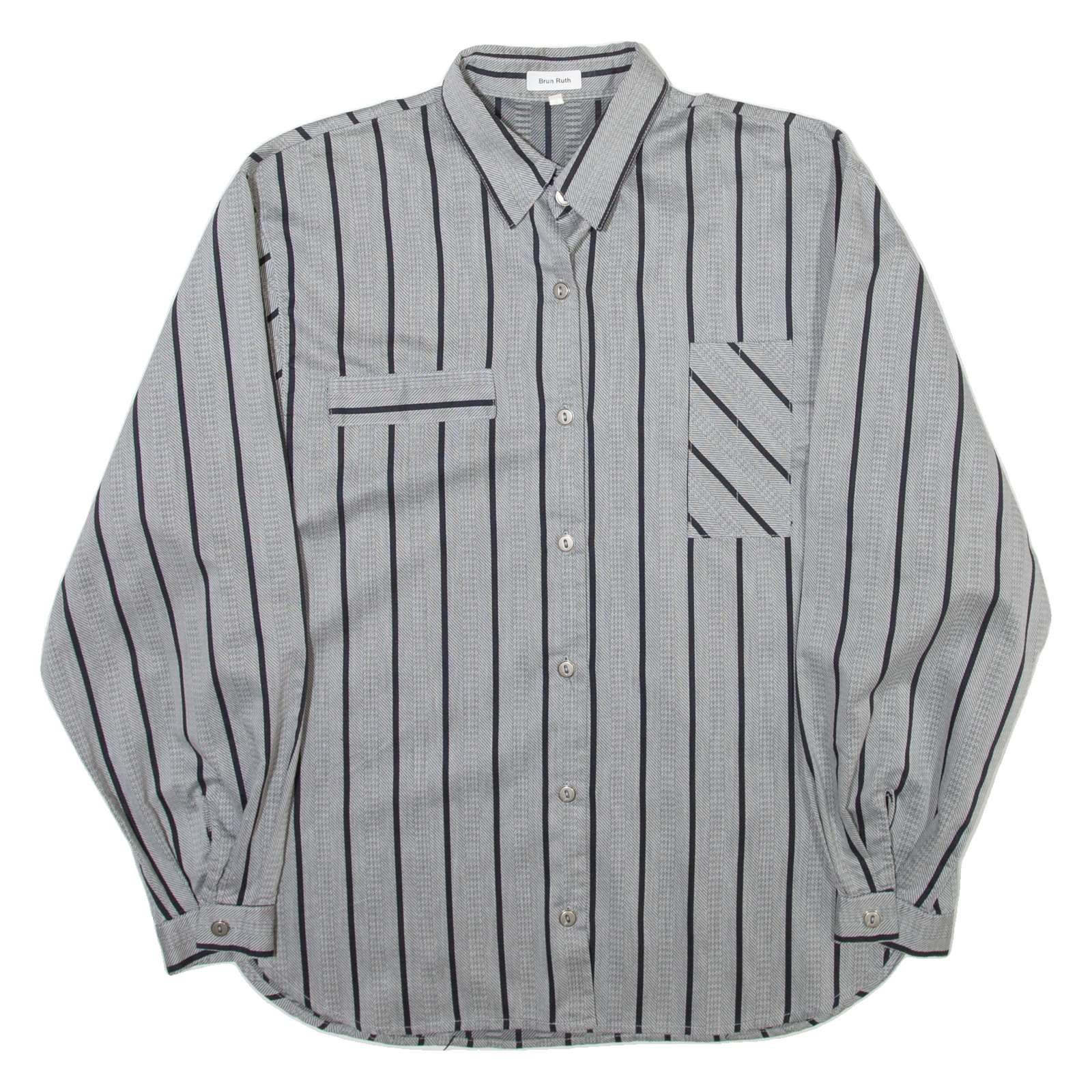 Womens Shirt Grey Striped Long Sleeve S Refurbished - N/A refurbished available on Cerqular
