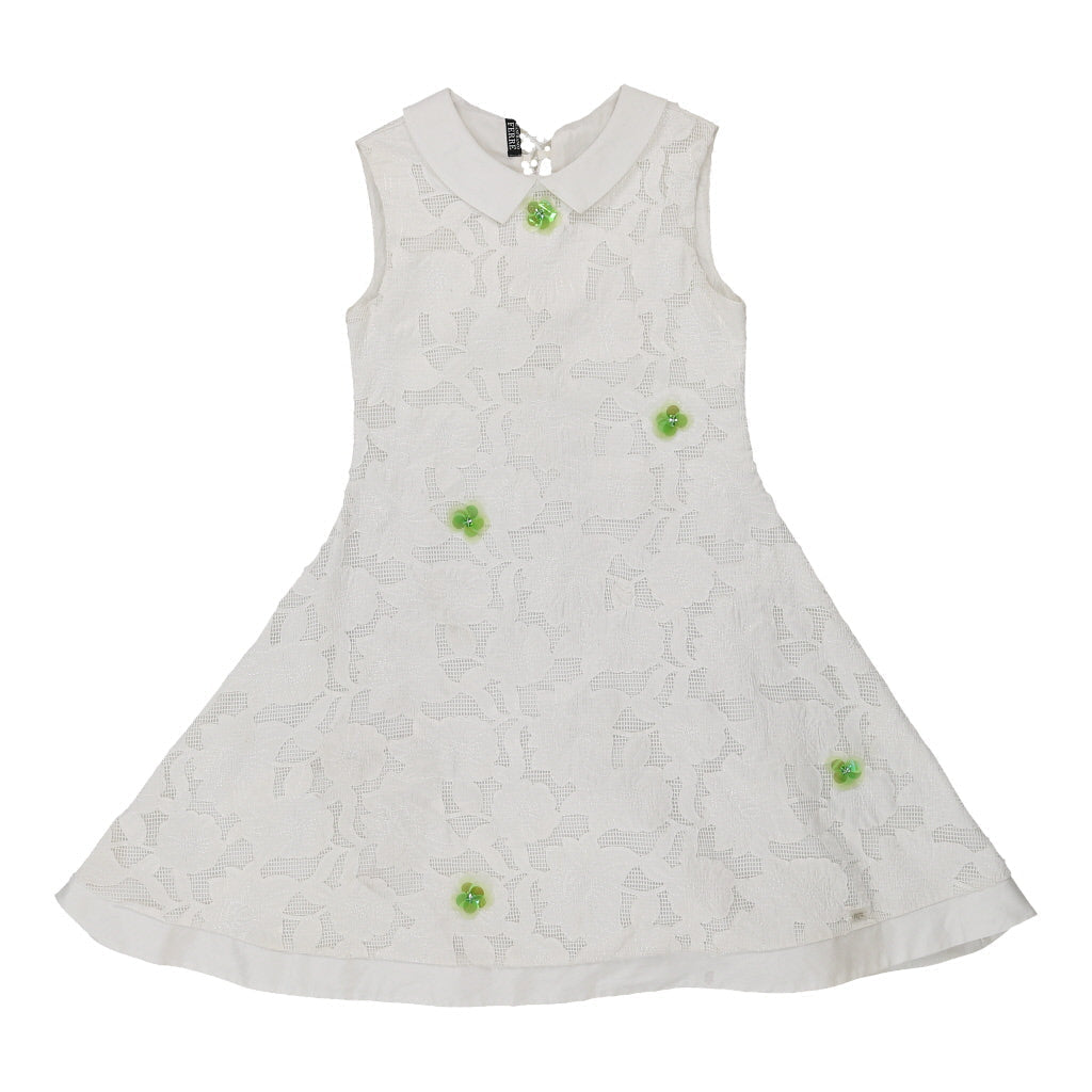Age 13-14 Gianfranco Ferre Lace A-Line Dress - Large White Polyester | Size: large Refurbished - N/A (Preloved Designer is not a specific brand, it refurbished available on Cerqular