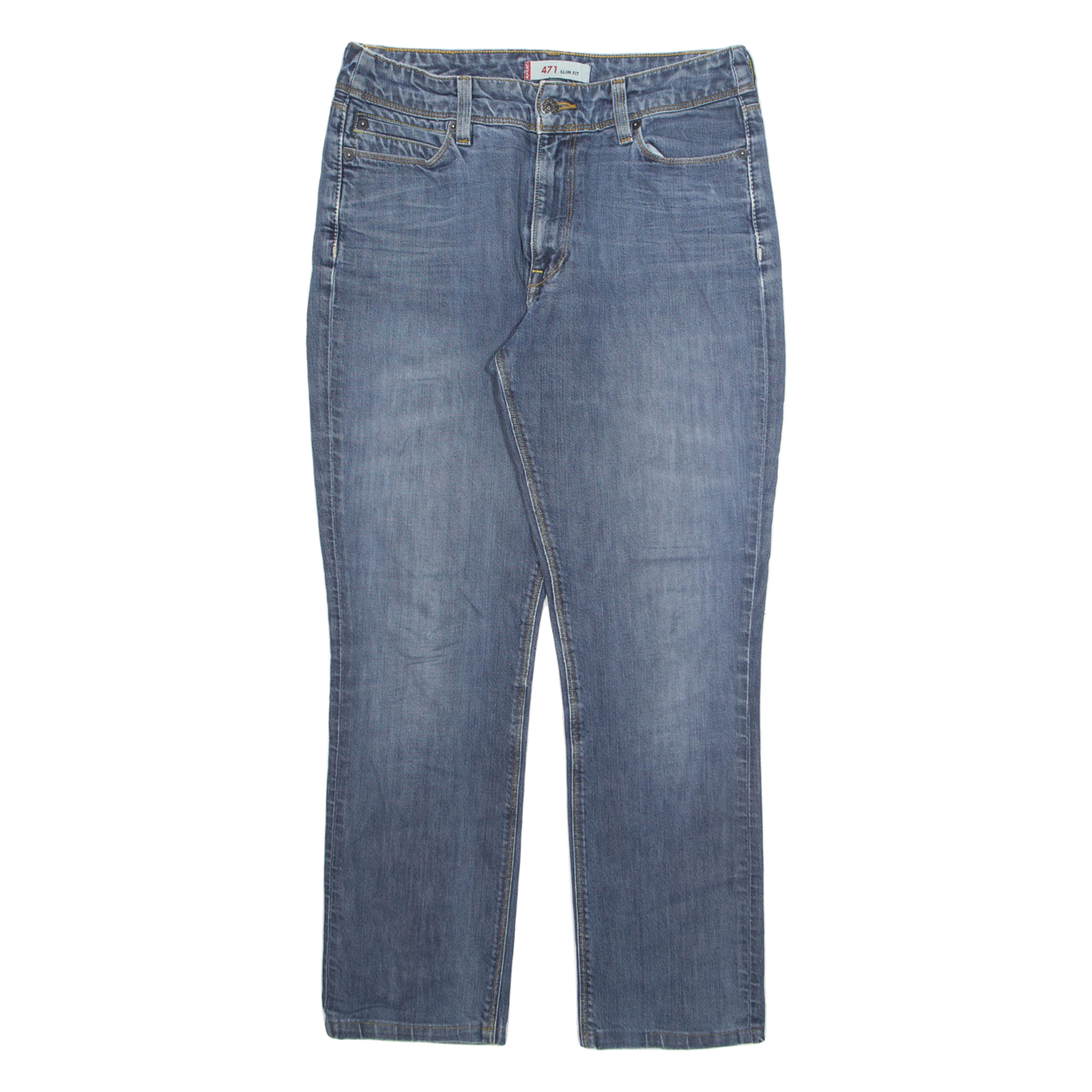 LEVI'S Womens Jeans Blue Regular Tapered Stone Wash W30 L27 Refurbished - N/A refurbished available on Cerqular