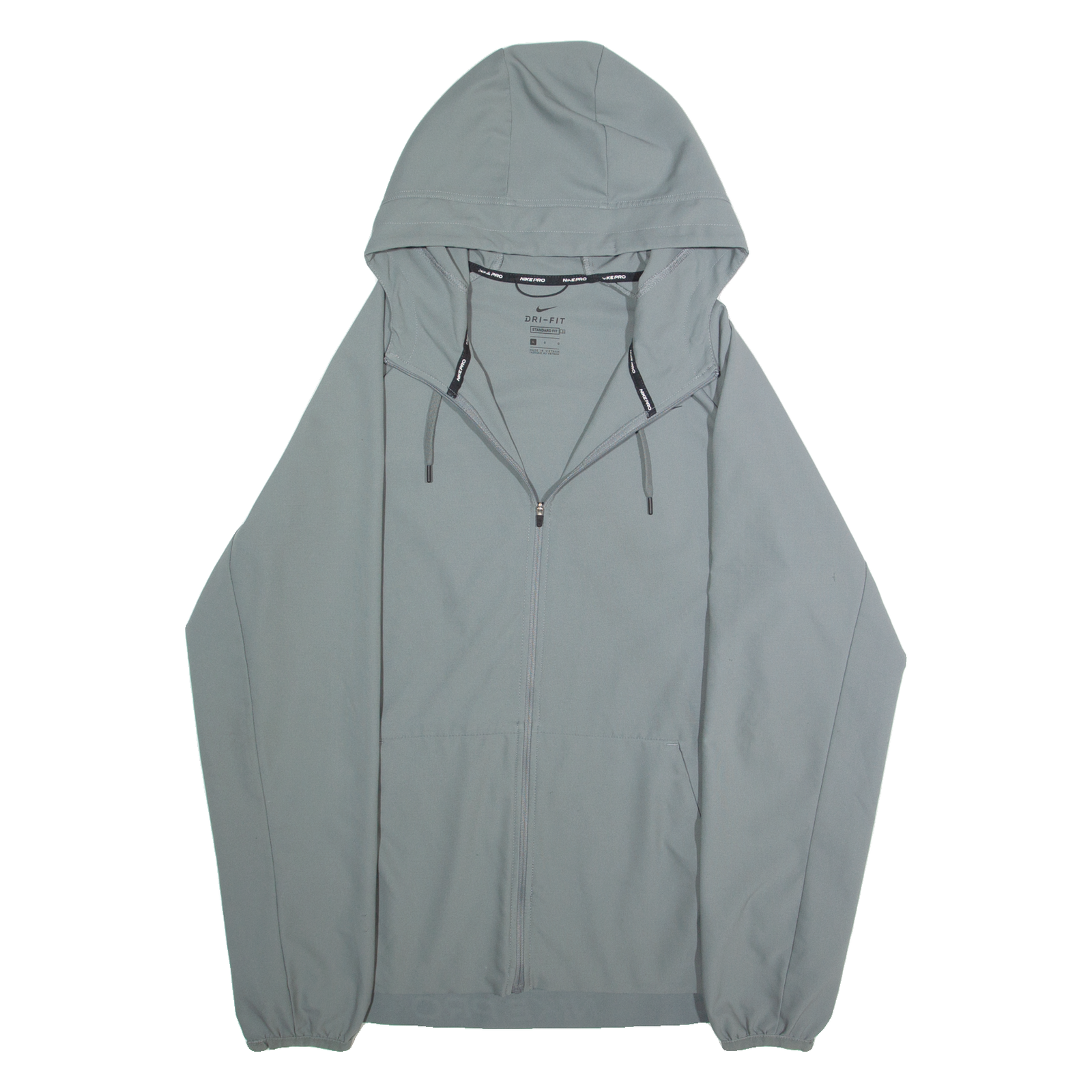 NIKE Mens Jacket Grey Hooded L Refurbished - N/A refurbished available on Cerqular