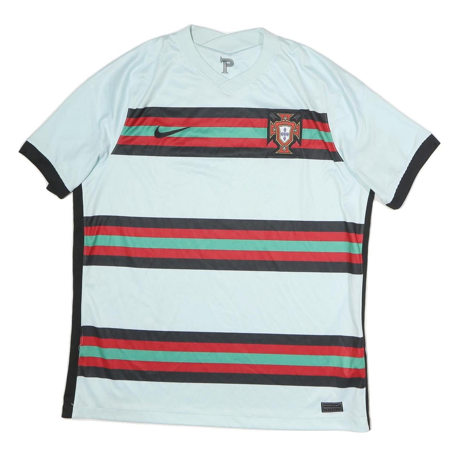 NIKE Mens White & Black & Red & Green Graphic T-Shirt XL Short Sleeve V-Neck Refurbished - N/A refurbished available on Cerqular