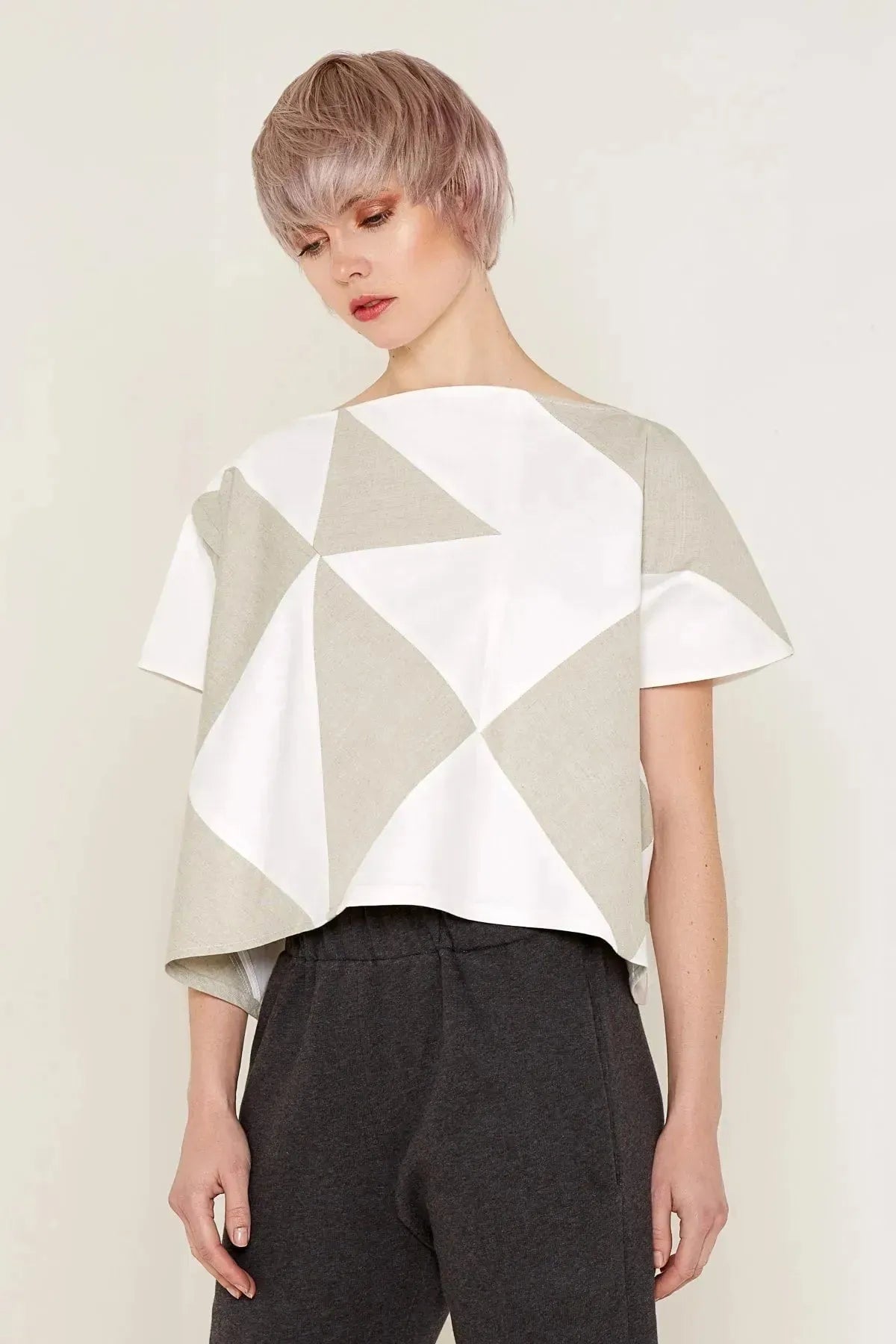 Buy Rhea Top (White and Beige) | size: one size Refurbished - $102.00 Rhea Top (White and Beige) | size: one size Refurbished - N/A refurbished available on Cerqular