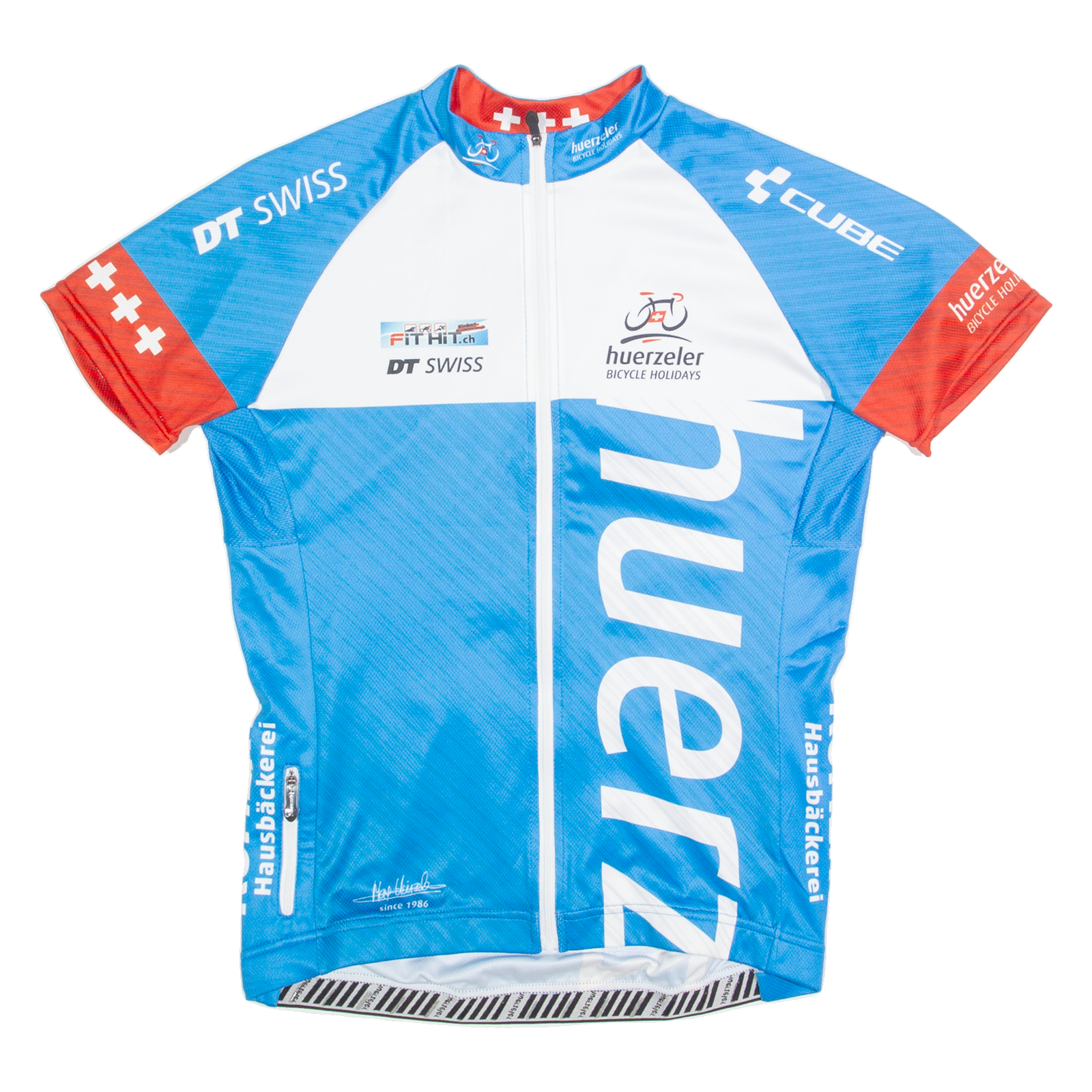 Cycling Zip Up Mens Jersey Blue High Neck M Refurbished - N/A refurbished available on Cerqular
