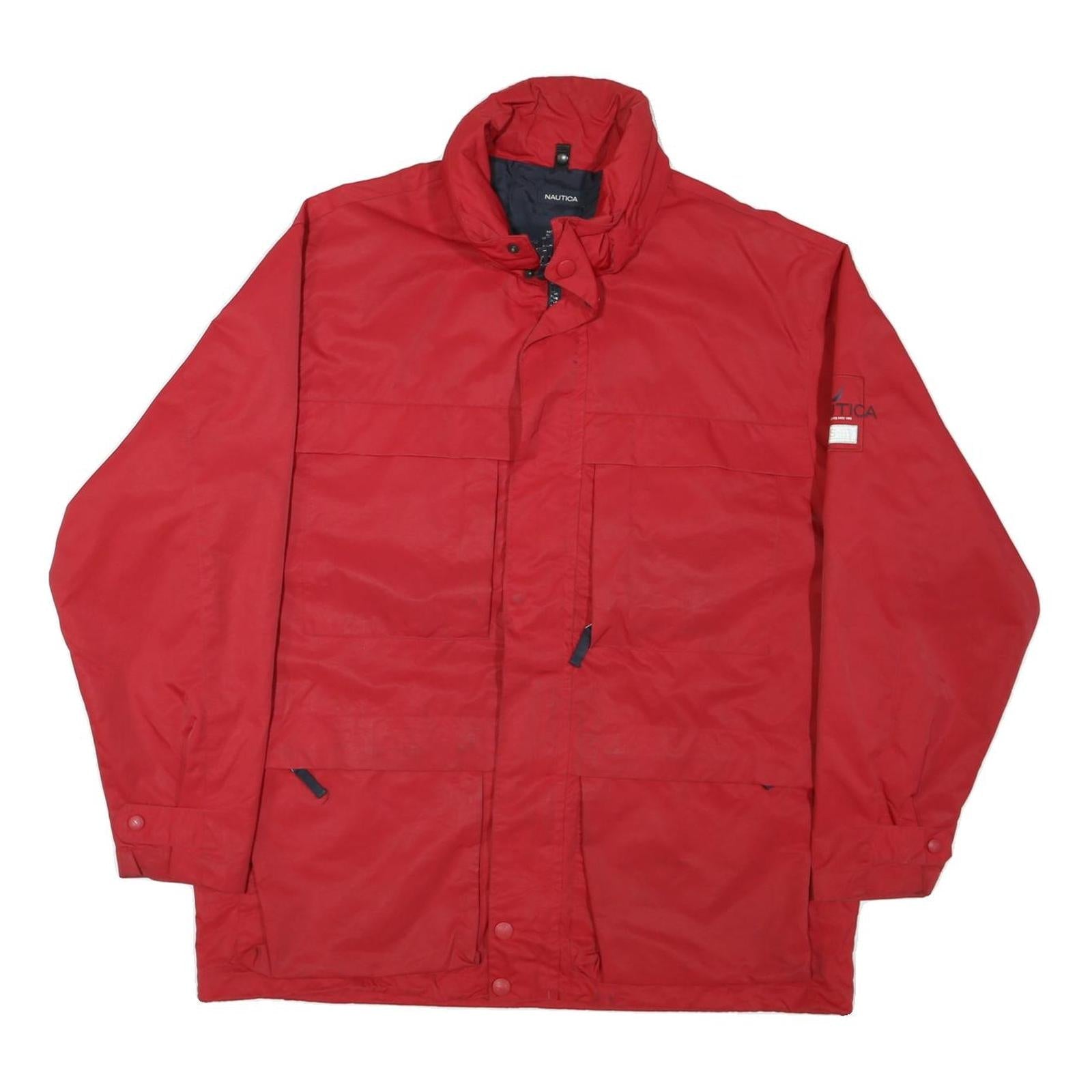 NAUTICA Mens Red Polyester Blend Zip Jacket L Casual Outerwear Plain Design Refurbished - N/A refurbished available on Cerqular