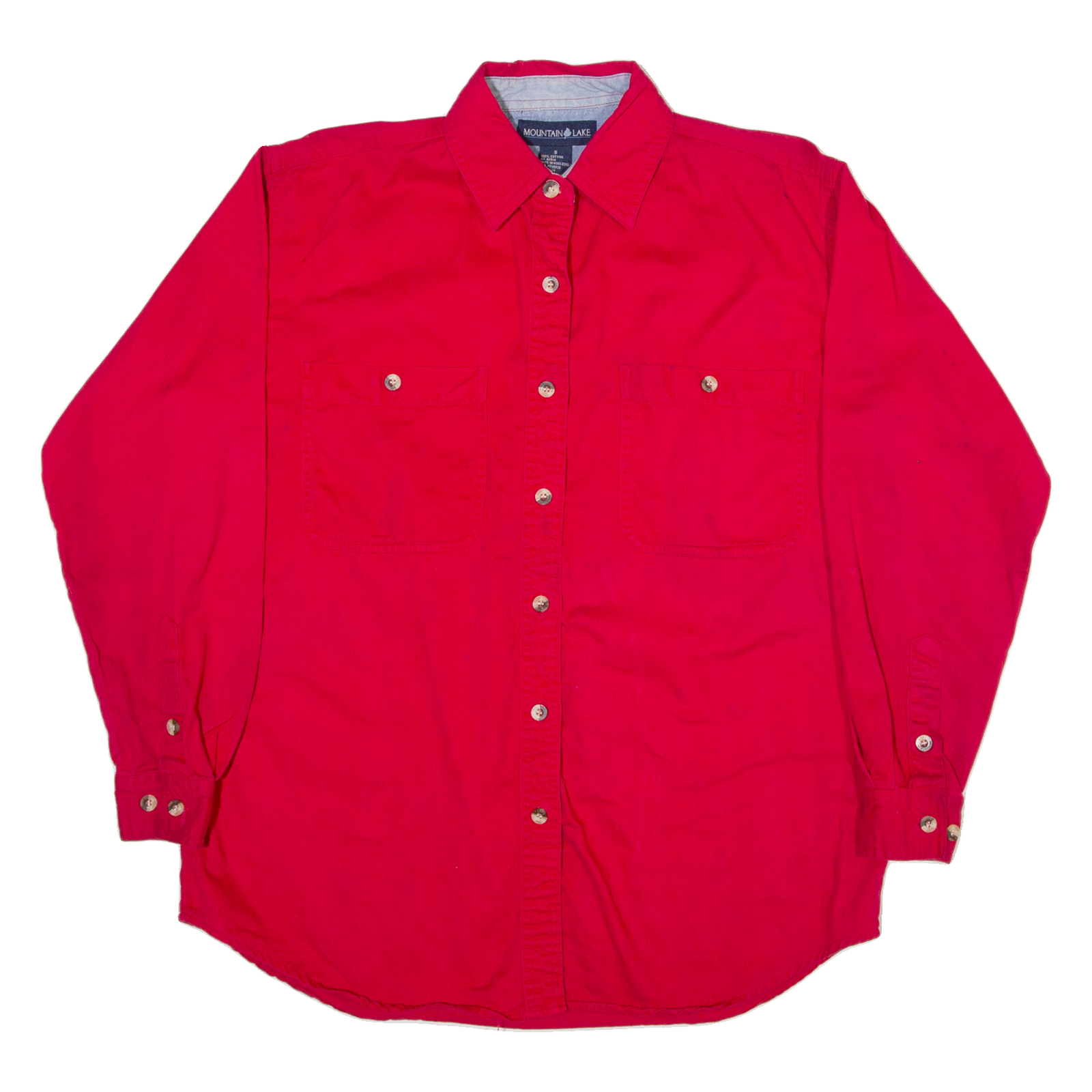 MOUNTAIN LAKE Womens Plain Shirt Red Long Sleeve S Refurbished - N/A refurbished available on Cerqular