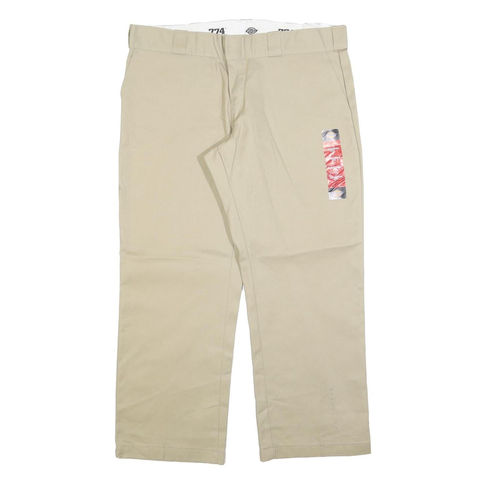 DICKIES Womens Relaxed Beige Cotton Blend Zip Trousers W38 L28 Workwear Refurbished - N/A refurbished available on Cerqular