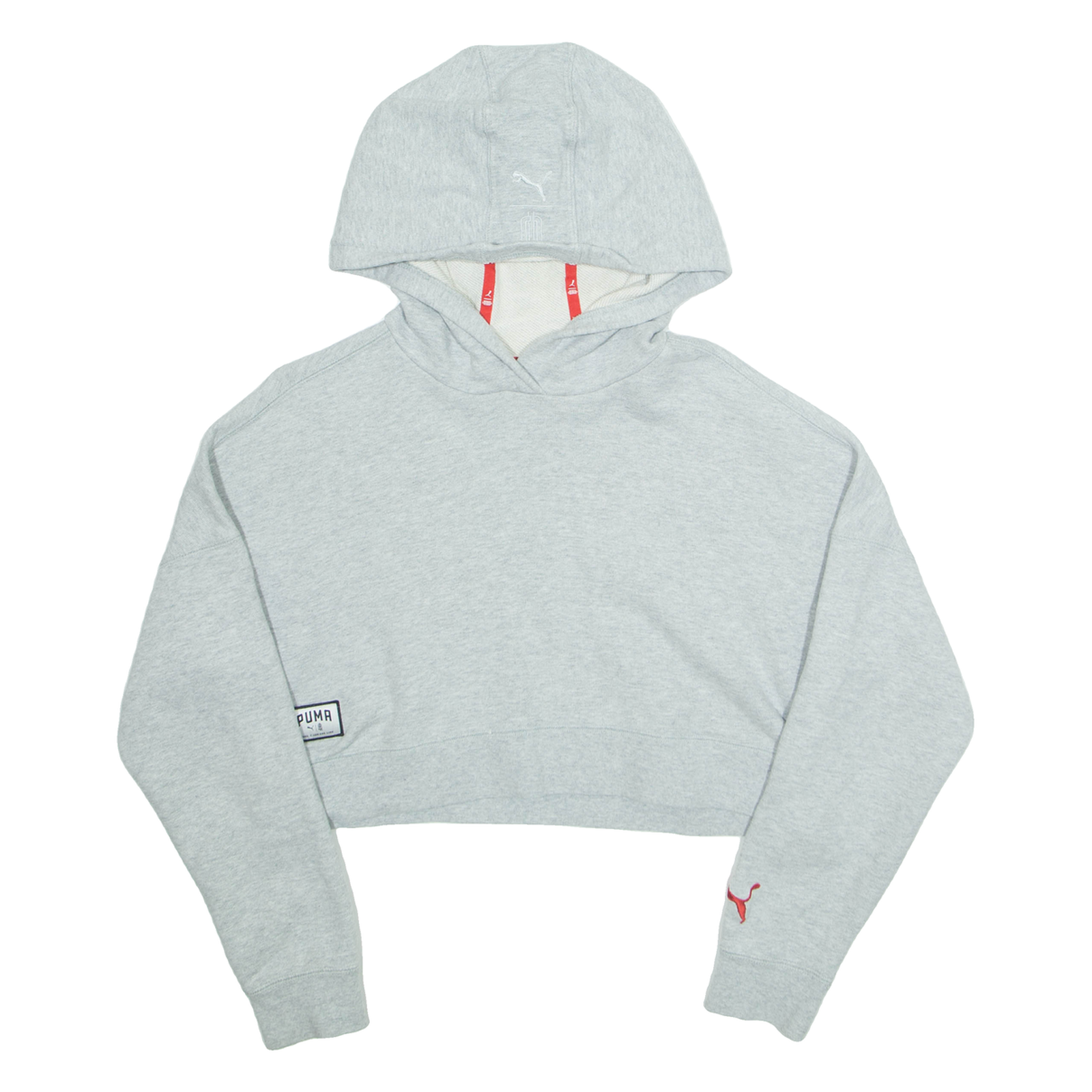 PUMA Cropped Womens Grey Hoodie M Refurbished - N/A refurbished available on Cerqular