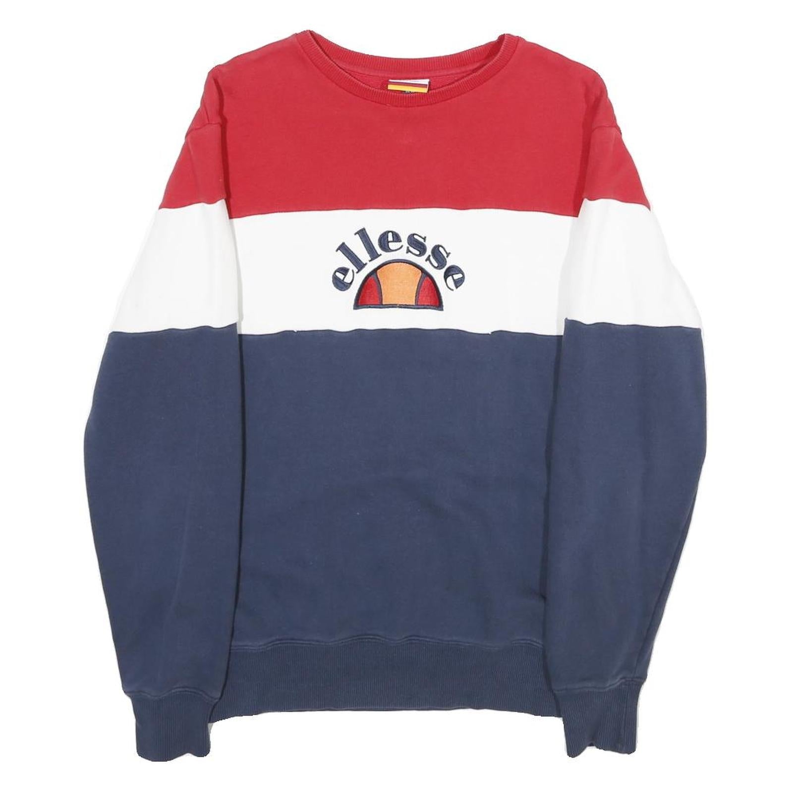 ELLESSE Mens Red White & Blue Crew Neck M Sweatshirt Cotton Blend Casual Refurbished - N/A refurbished available on Cerqular