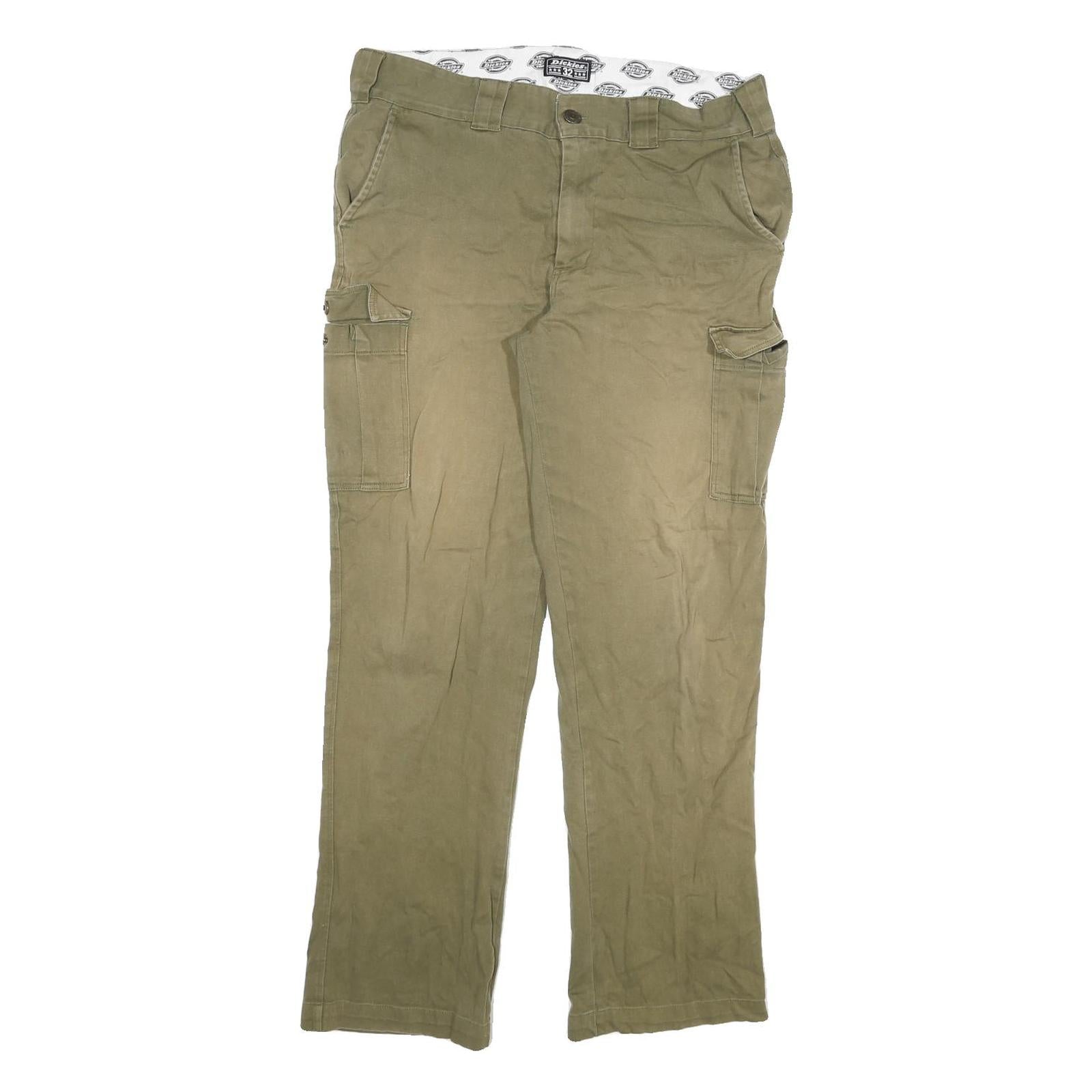 DICKIES Mens Cotton Blend Beige Regular Cargo Trousers W32 L28 Workwear Zip Refurbished - N/A refurbished available on Cerqular